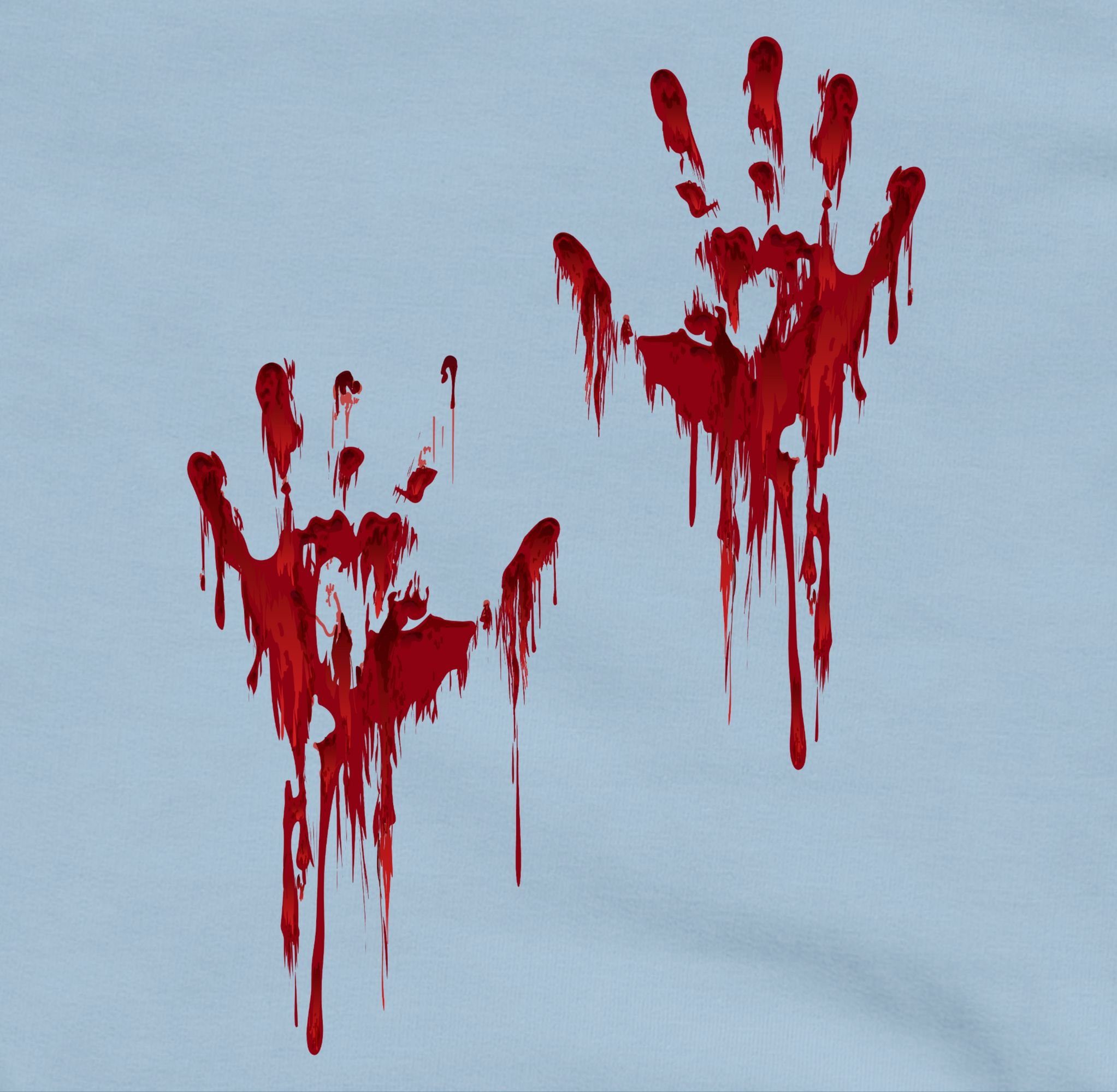 Kinder Blutspritzer für Shirtracer Hände Hellblau Sweatshirt Blutiges H Blut 2 Kostüme Handabdruck Blutige Halloween Blutverschmiert