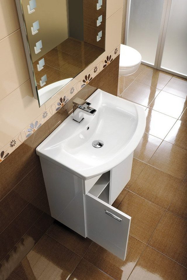 Aqualine Waschtisch ZERO Keramik-Waschtisch 55x43,5cm, weiß, Aqualine-6055