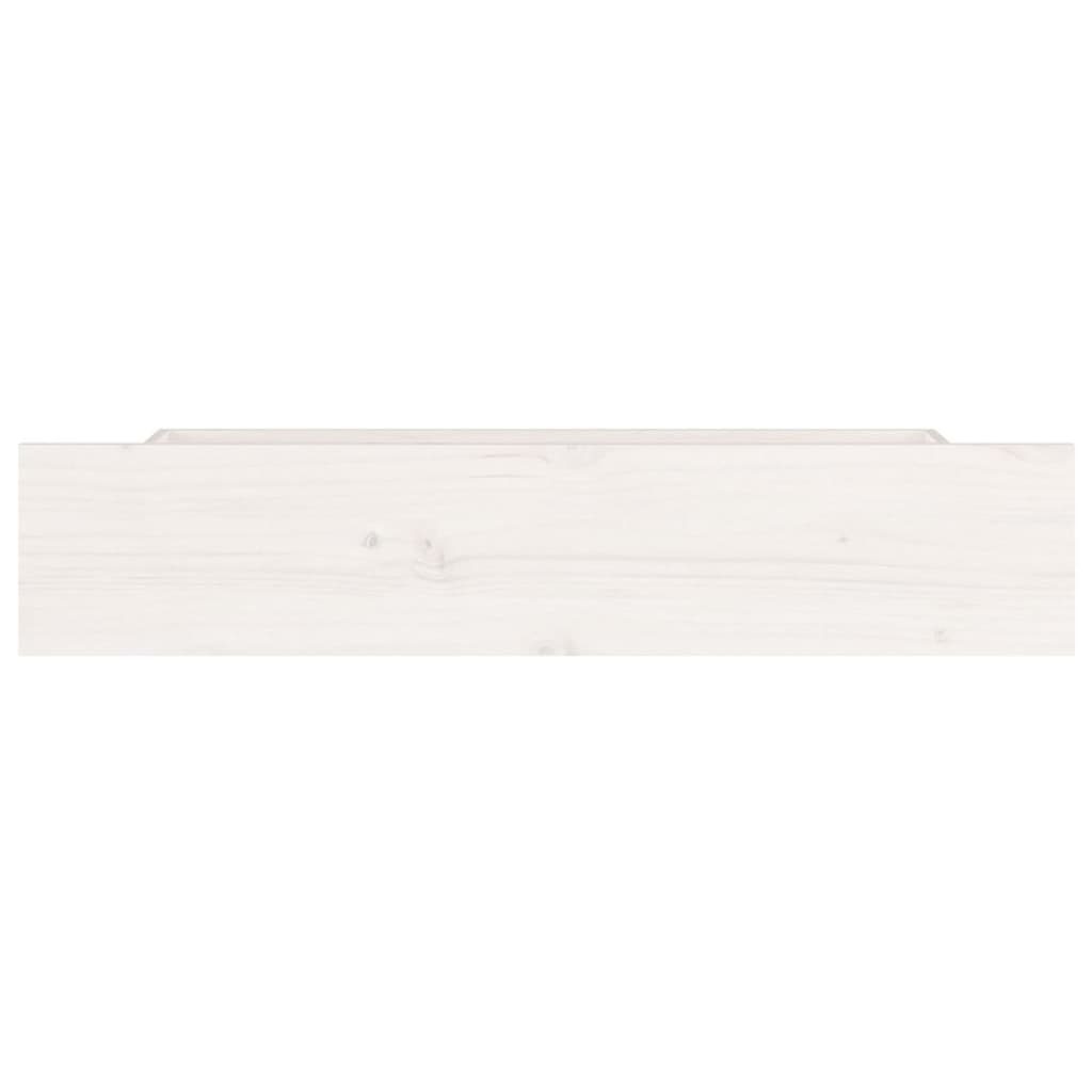 Bettschubkasten Massivholz Bettschubladen Kiefer Stk. vidaXL 4 Weiß