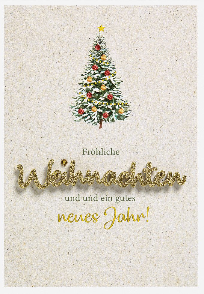 Perleberg Grußkarten Weihnachten – Lettering - Glückwunschkarte im Format 11,6 x 16,6