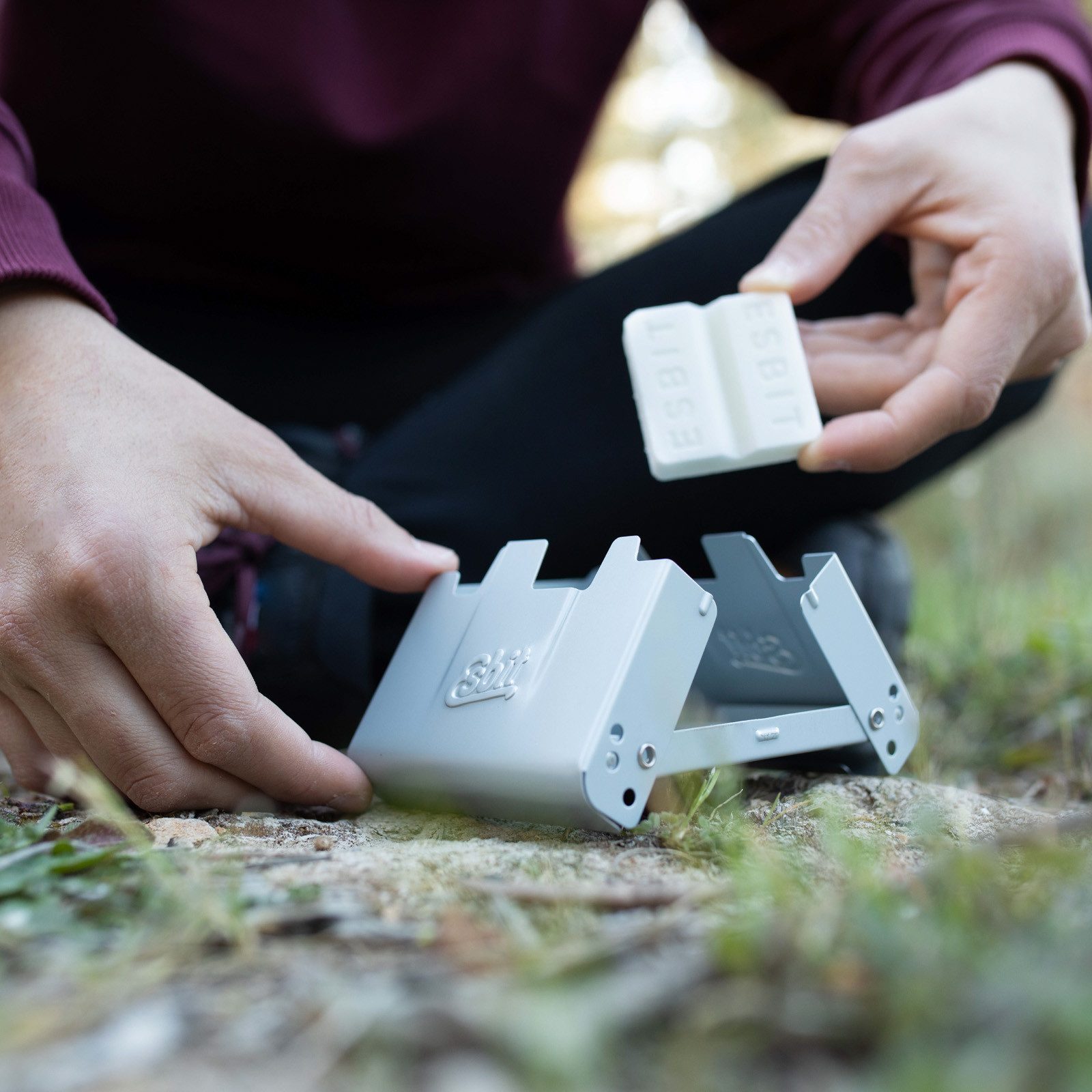 Esbit Gaskocher Trockenbrennstoff Taschenkocher Outdoor, Camping Kocher Klein Leicht 2x27 g