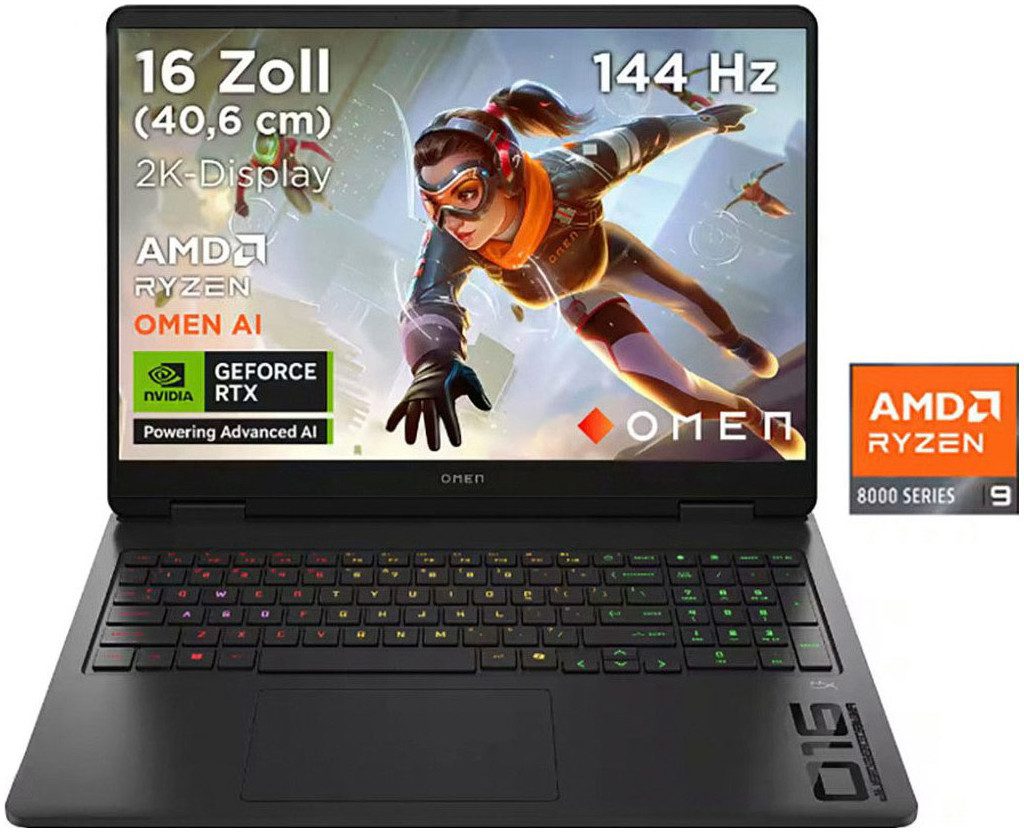HP OMEN 16-ap AMD Gaming-Notebook (40,64 cm/16 Zoll, AMD Ryzen 9 8940HX, GeForce RTX 5070, 1000 GB SSD)
