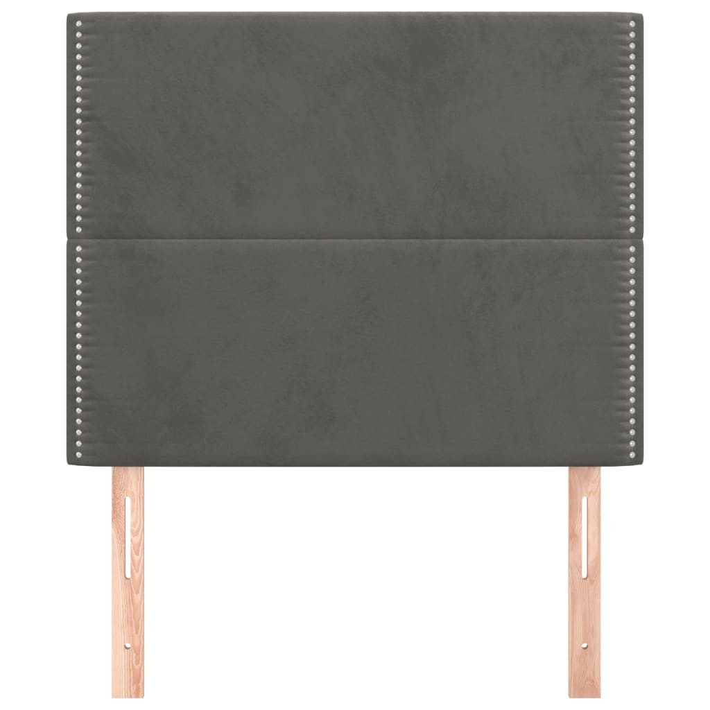 vidaXL Bett Kopfteil Dunkelgrau 100 x 5 x 118/128 cm Samt (1-tlg)