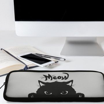 kwmobile Aufbewahrungstasche Tastatur-Hülle für Logitech Mx Keys Mini Wireless (1-tlg), Neopren Schutzhülle - Katze Meow Design
