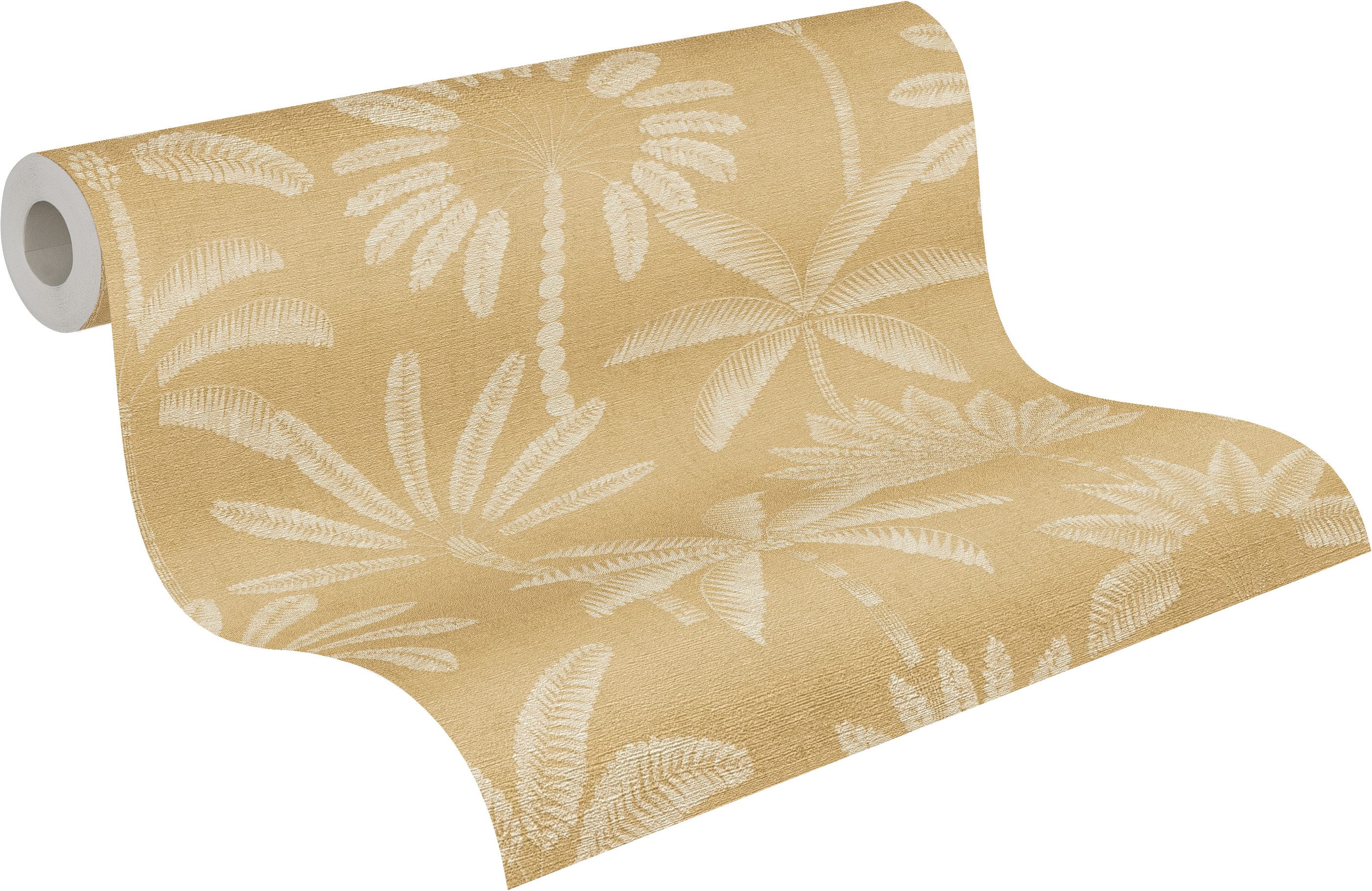 A.S. Création Vliestapete Cuba II Palmen Silhouette, leicht strukturiert, floral, tropisch, Retro, Stilisiertes Palmenmotiv mit dekorativer, ruhiger Ausstrahlung