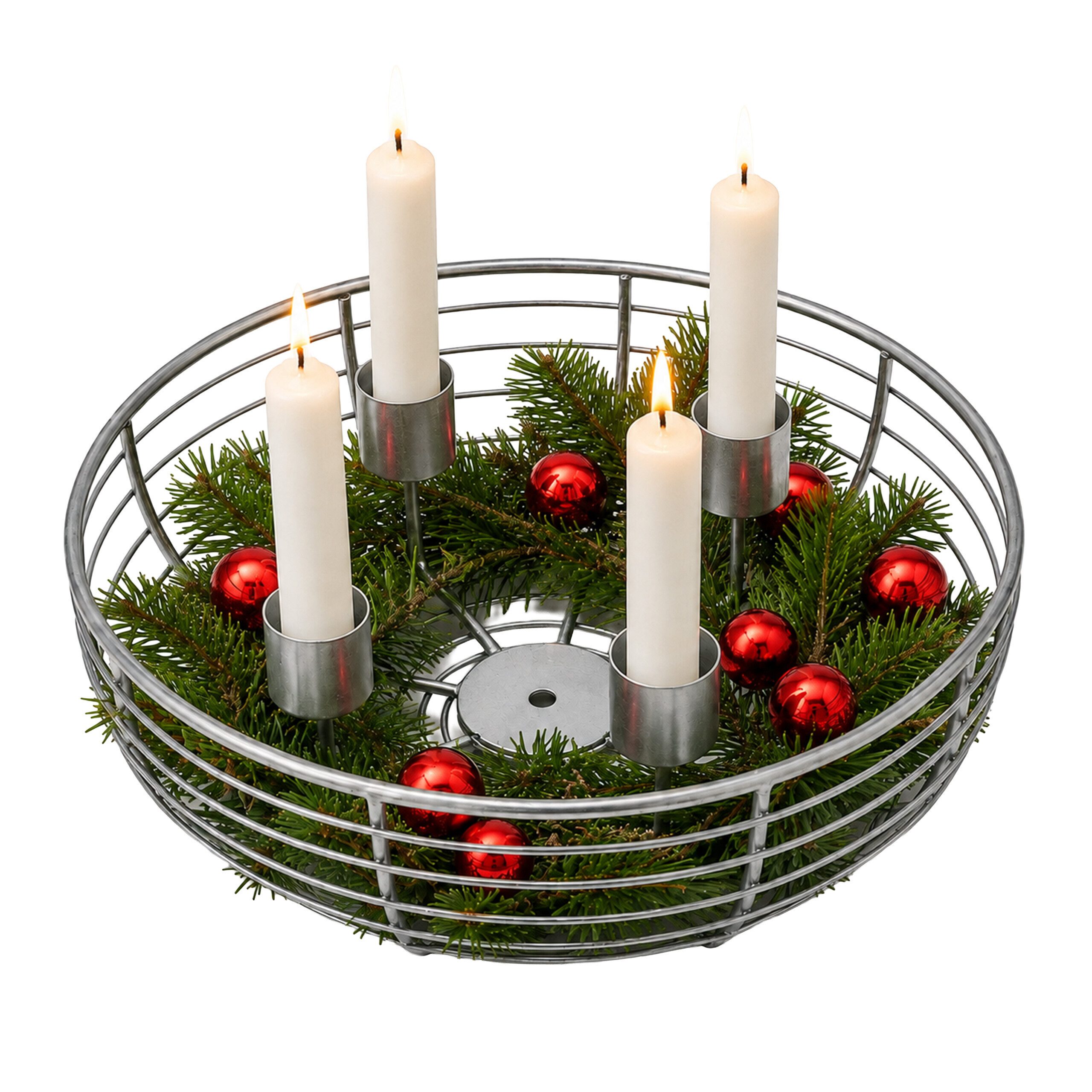 Silberne Metall Adventskränze » Metall Silber Adventskränze