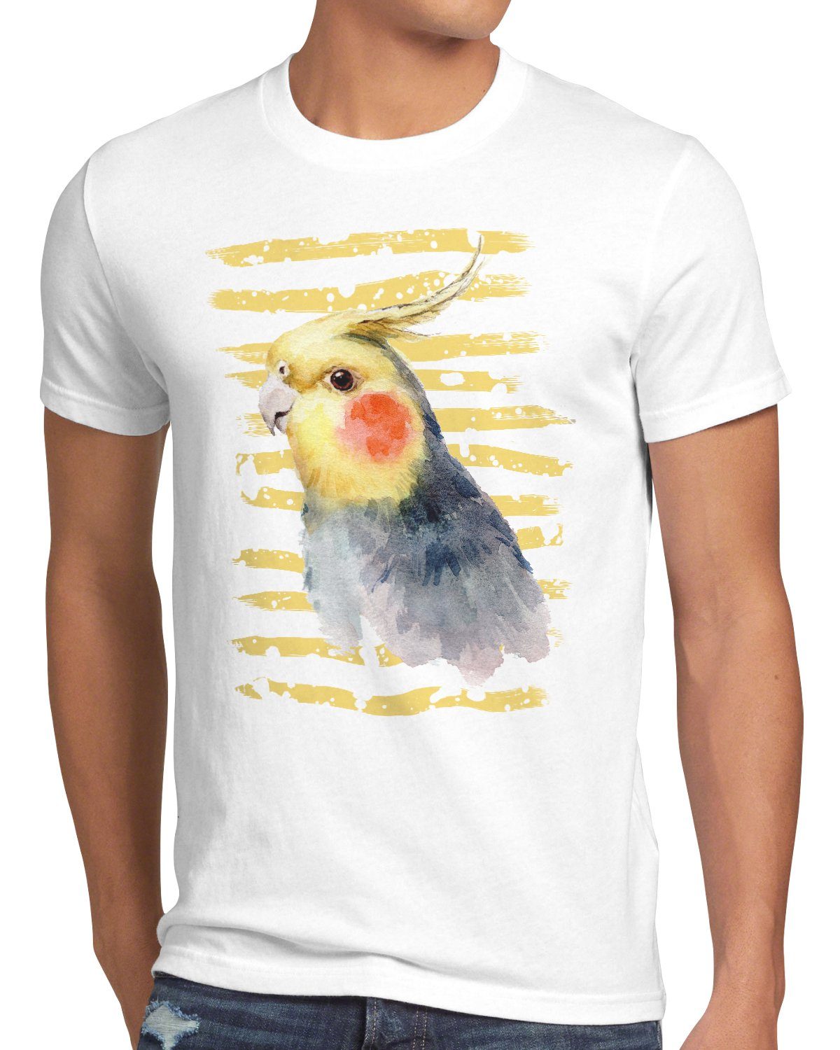 Herren sommer vogel Sommer style3 Sittich Print-Shirt T-Shirt urlaub