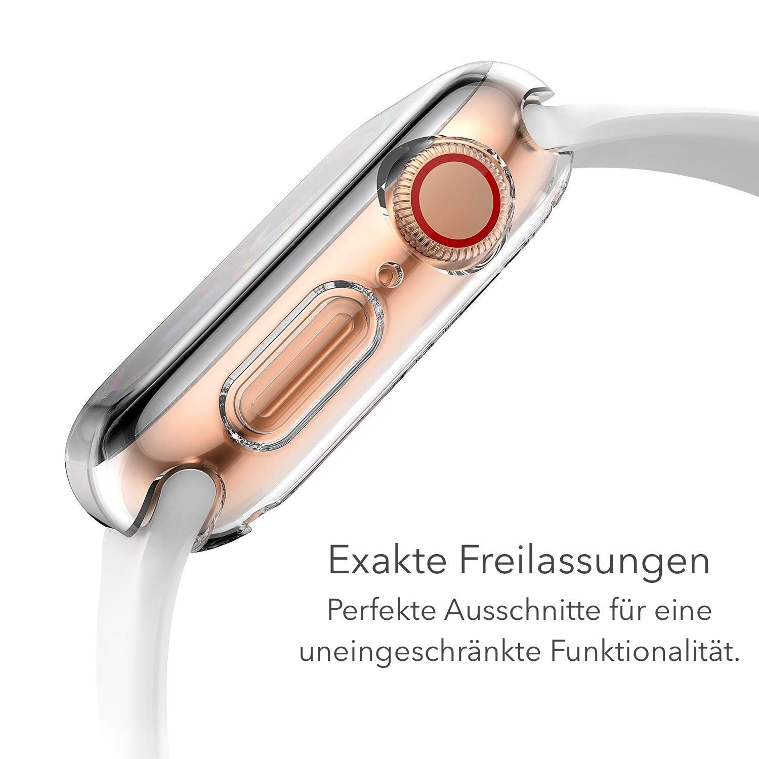 AVANA Smartwatch-Hülle für Apple Watch Series 6 5 4 SE 40mm / 44mm Hülle Schutzhülle Case 360, Full-Cover, Displayschutz, Transparent