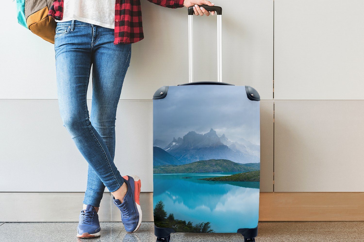 Reisekoffer Mehr - MuchoWow Ferien, Trolley, mit Handgepäckkoffer 4 rollen, Rollen, für Chile, Reisetasche Handgepäck