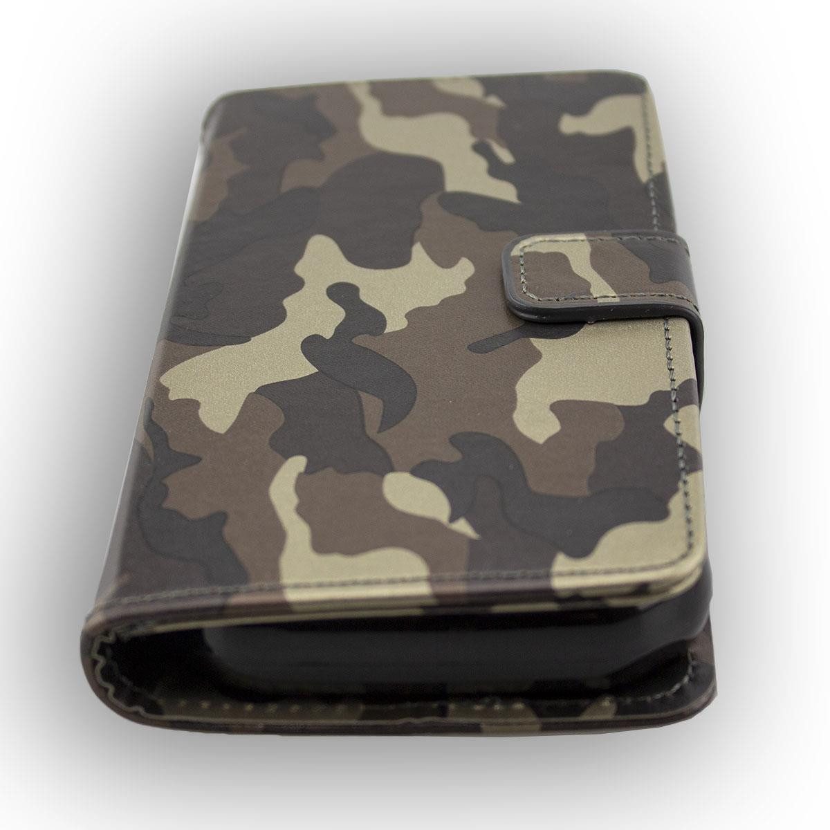 caseroxx Handytasche caseroxx Handytasche Bookstyle-Case für Cat S60, camouflage (Einzelartikel, 1-tlg., Bookstyle-Case), mit Kreditkartenfächern