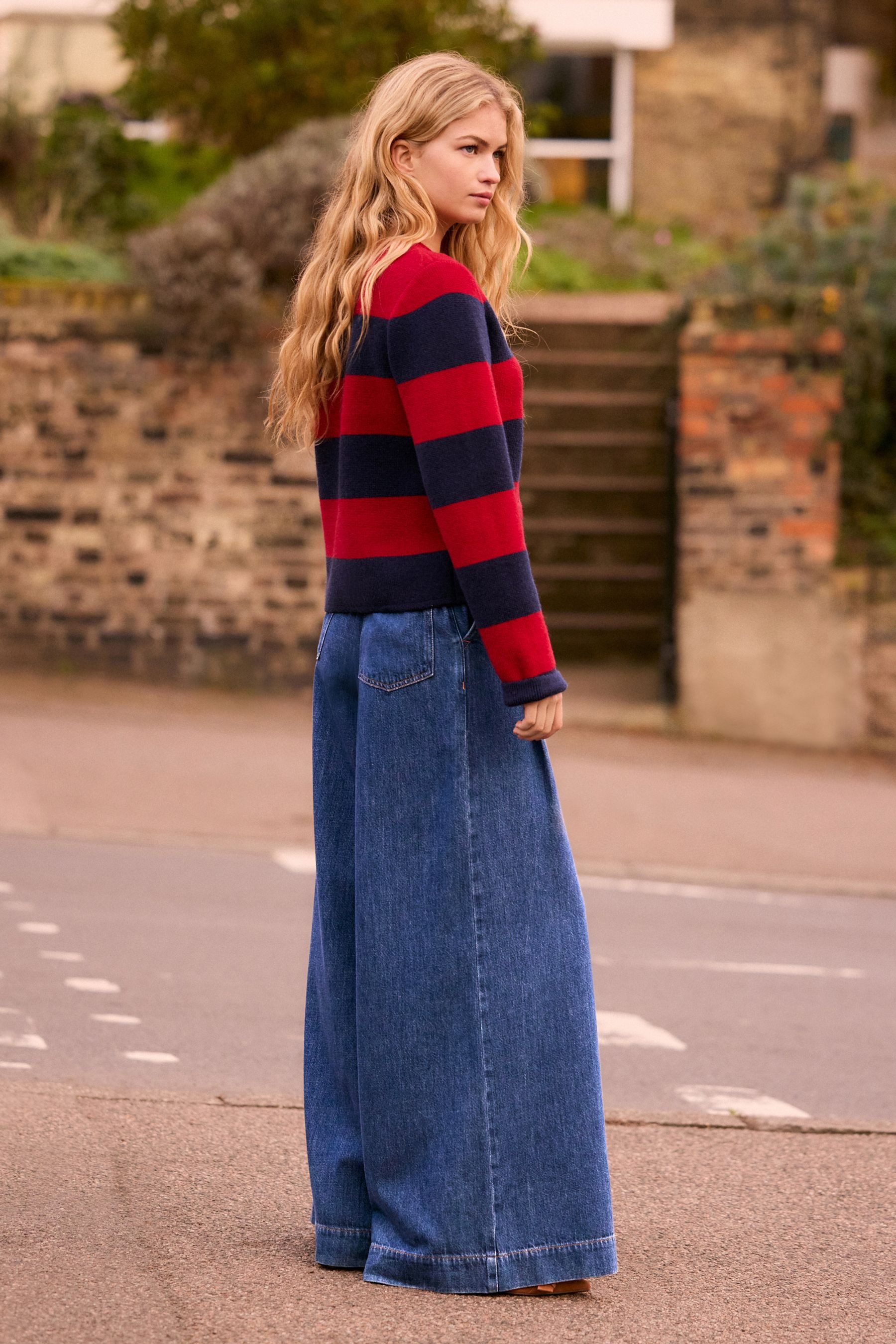 Next Weite Jeans Premium Weite Palazzo-Jeans günstig online kaufen