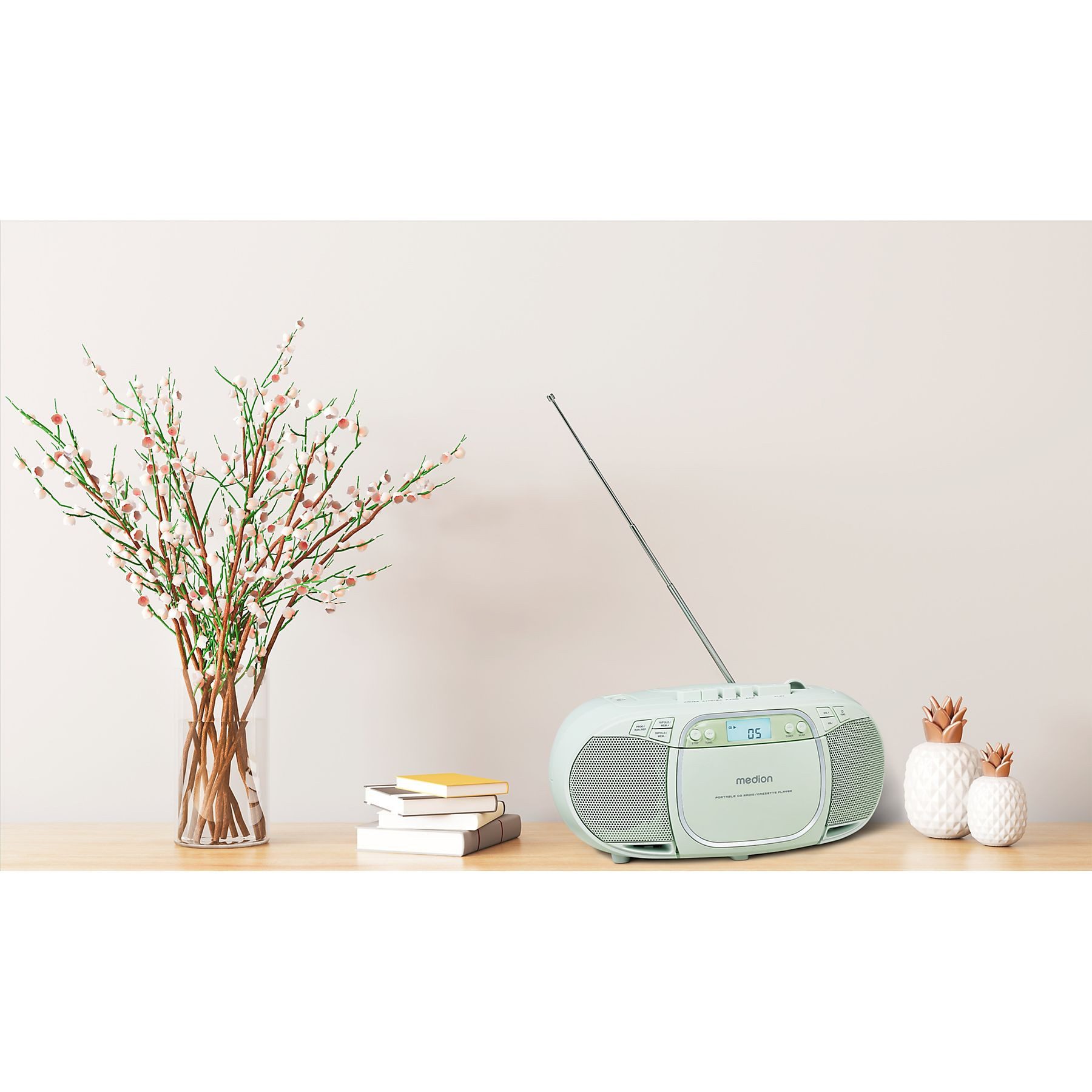 Medion® Medion MD44176 E66476 CD-Player Radio Kassettenspieler Boombox Tragbar MP3-Player