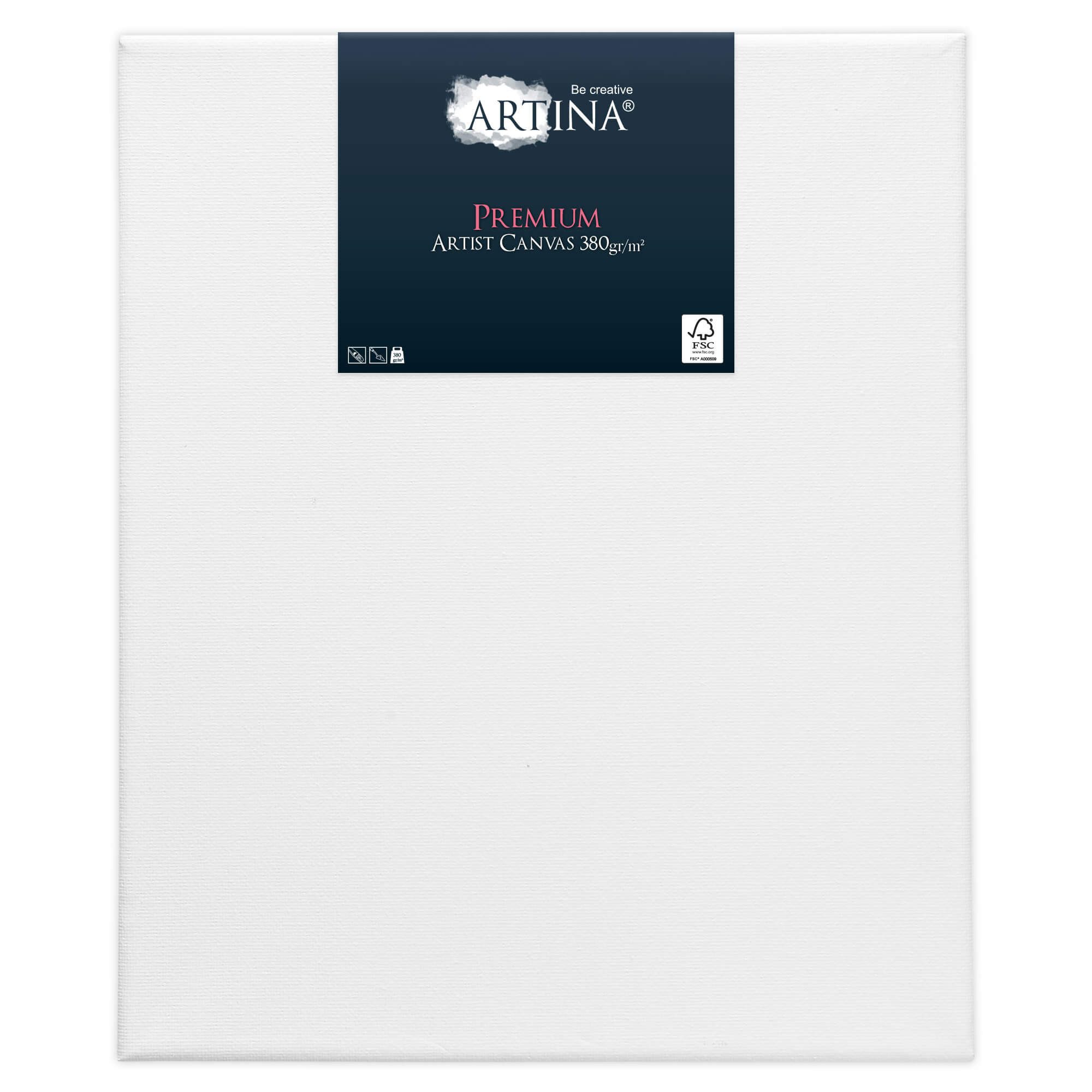 Artina Keilrahmen, 3-fach weiß vorgrundiert, säurefrei behandelt, 380g/m²