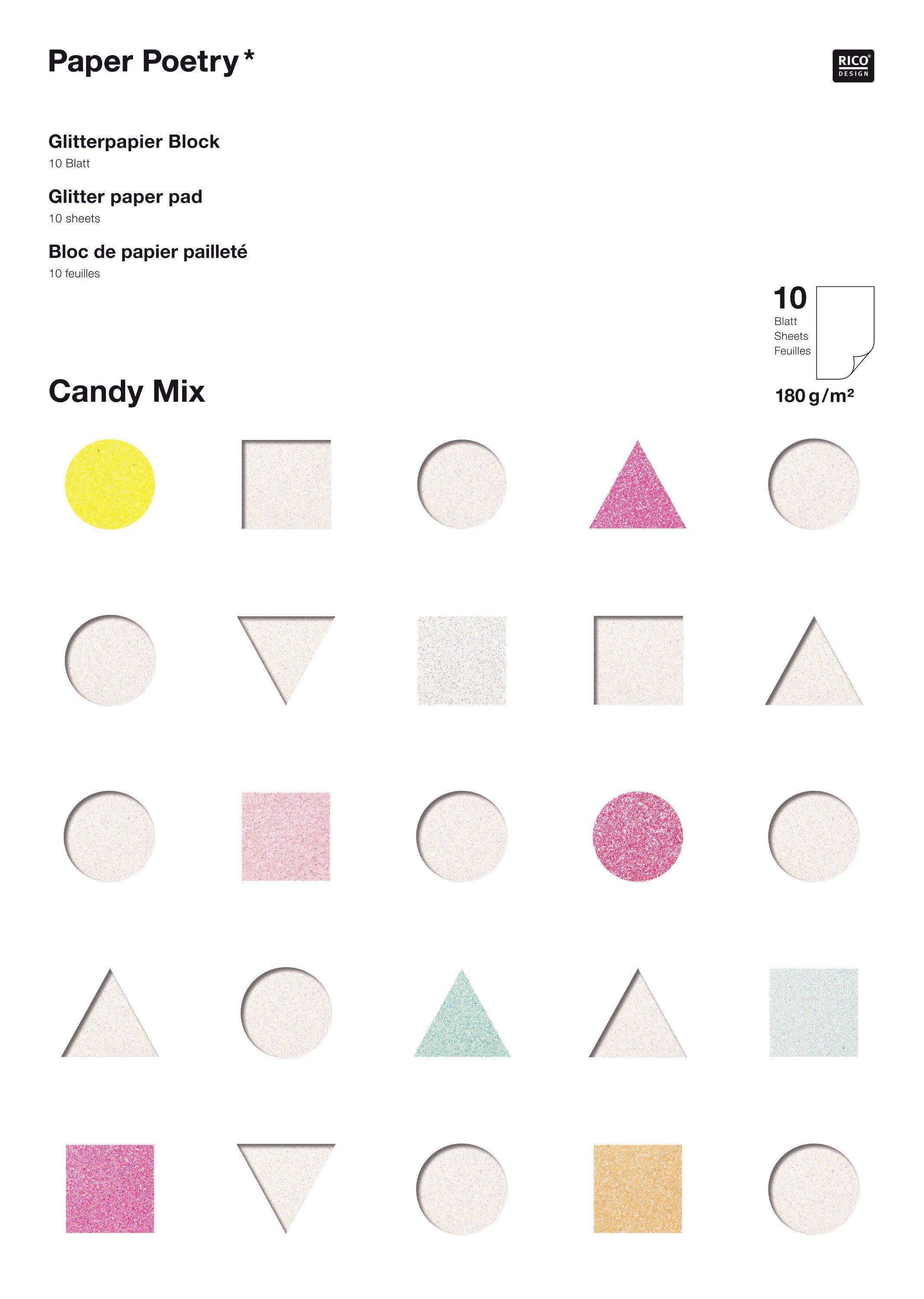 Rico Design Designpapier Candy Mix, 10 Blatt