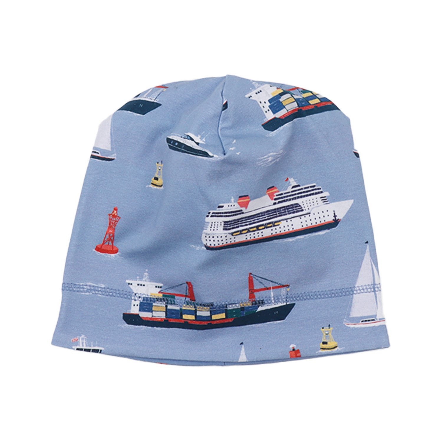 Walkiddy Jerseymütze Walkiddy Schiff & Meer Kinder Bio Baumwolle GOTS Blau - Bio Baumwolle,GOTS, Kinderbekleidung,nachhaltige Klamotten