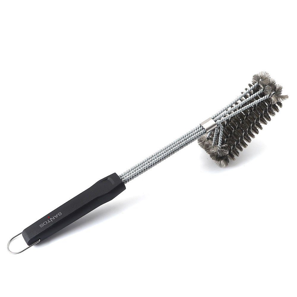 PROREGAL® Grillbürste 3-Kopf Grillbürste, 45cm, Edelstahl
