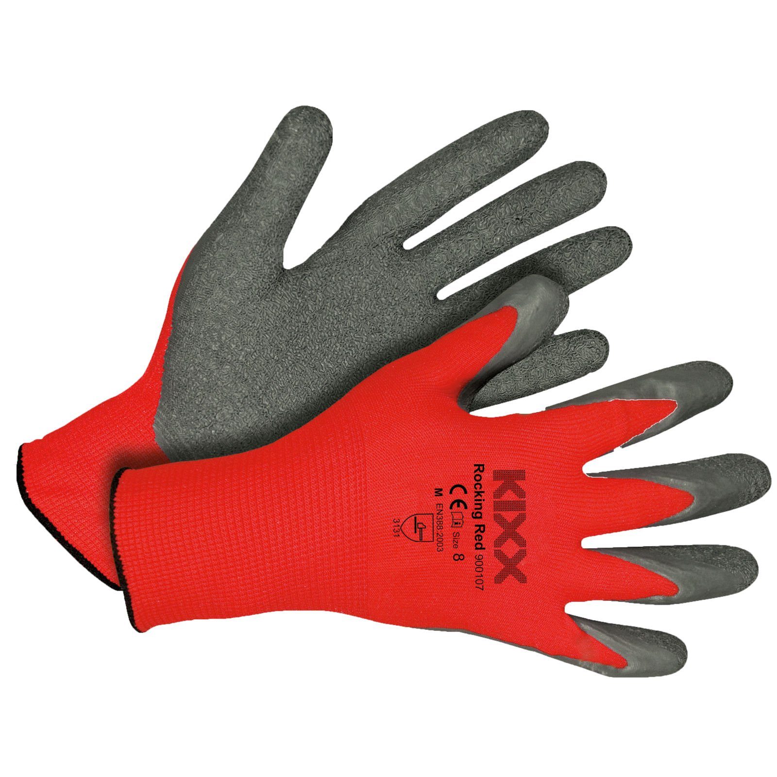 KIXX Gartenhandschuhe Handschuhe für die Gartenarbeit Rot/Grau - Größe 8 günstig online kaufen
