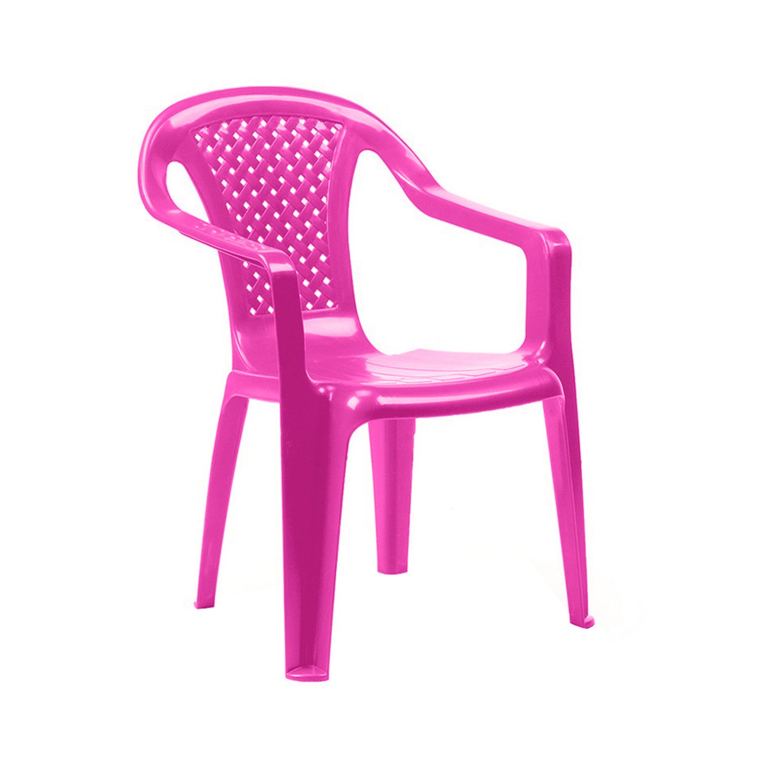 Mojawo Armlehnstuhl Kinder Stapelstuhl Bistrostuhl Rattan-Optik Kunststoff Pink
