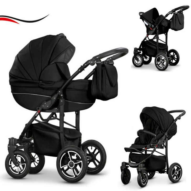 babies-on-wheels Kombi-Kinderwagen 3 in 1 Kinderwagen-Set Cosmo ECO - 16 Teile - in 29 Farben