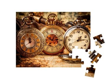 puzzleYOU Puzzle Taschenuhr mit römisch und arab. Ziffernblatt, 48 Puzzleteile, puzzleYOU-Kollektionen Uhren