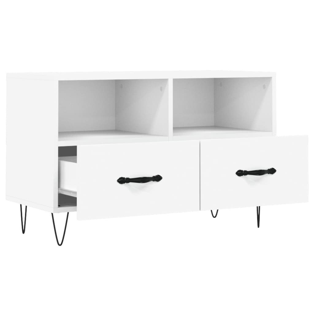 Weiß TV-Schrank (1-St) vidaXL Holzwerkstoff cm 80x36x50 TV-Schrank