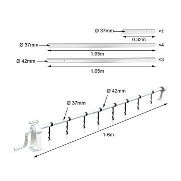 Melko Pool-Abdeckplane Poolabdeckung Aufrollvorrichtung 100-600cm Stange Solarfolie 1-6 (Stück), Hochwertiges, stabiles Gestell