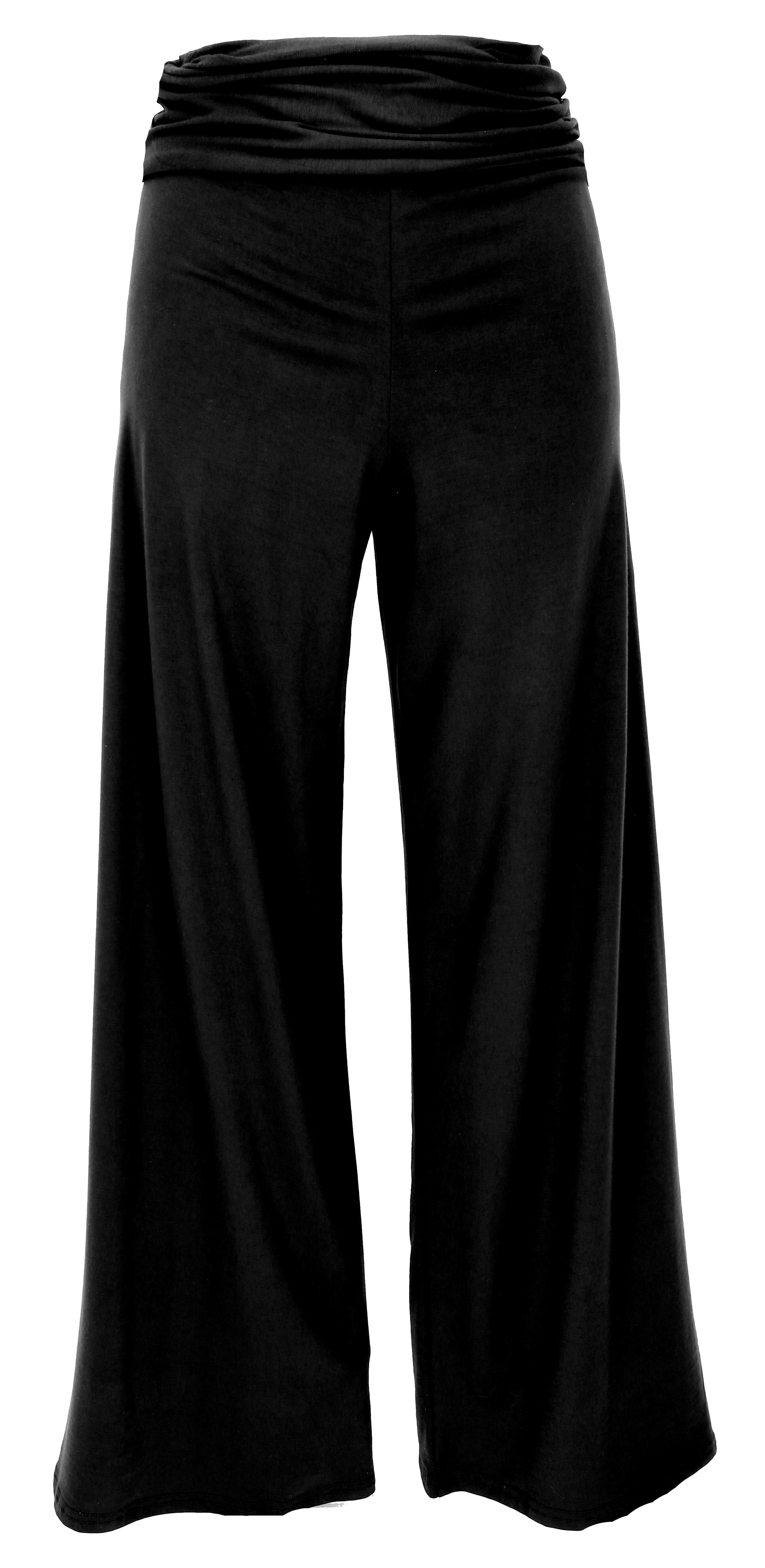 Guru-Shop Relaxhose Bequeme Yogahose mit weitem Bein und hohem Bund.. alternative Bekleidung