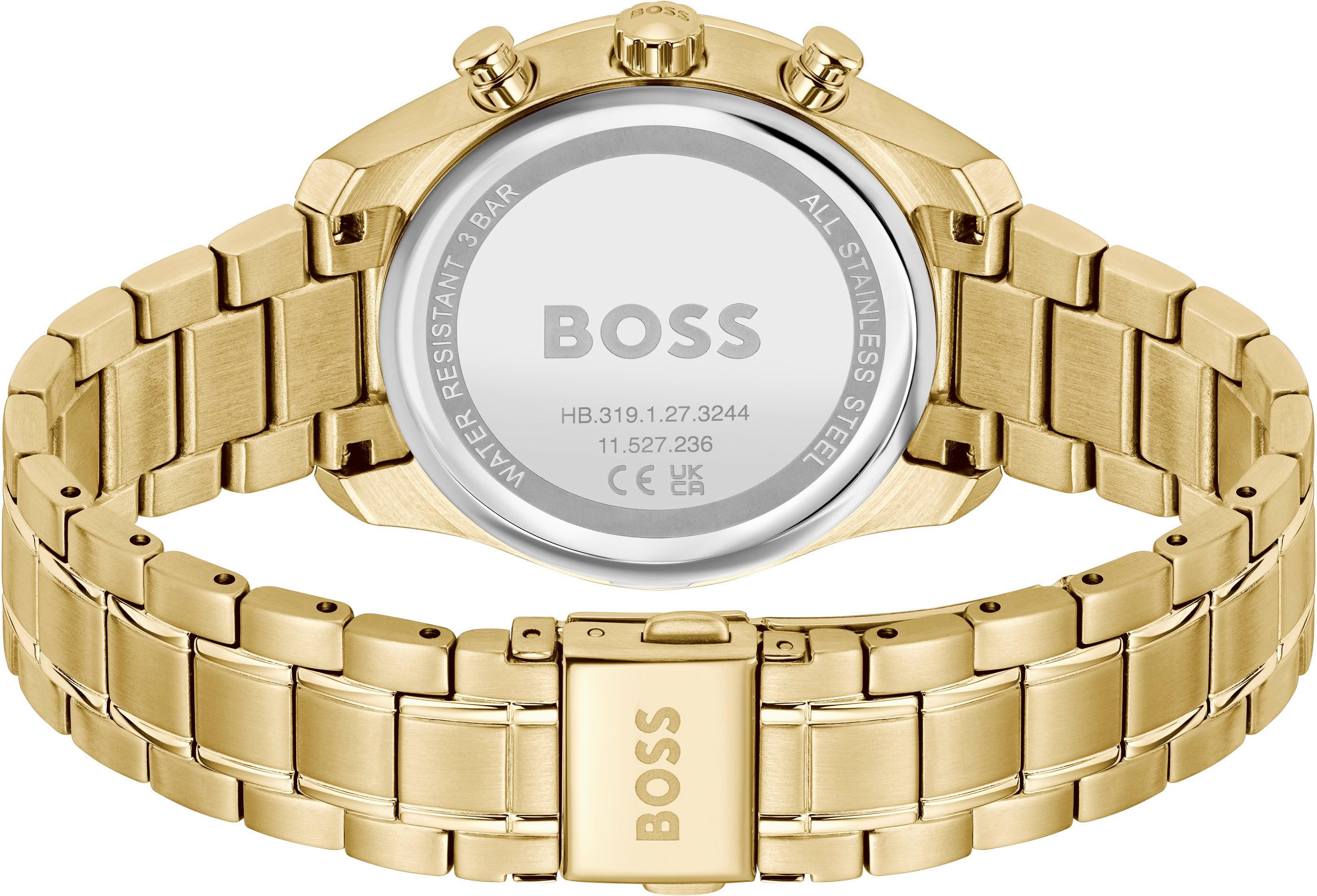 BOSS Multifunktionsuhr GRAND TOUR LADIES 1502768, Quarzuhr, Armbanduhr, Damenuhr, Edelstahlarmband