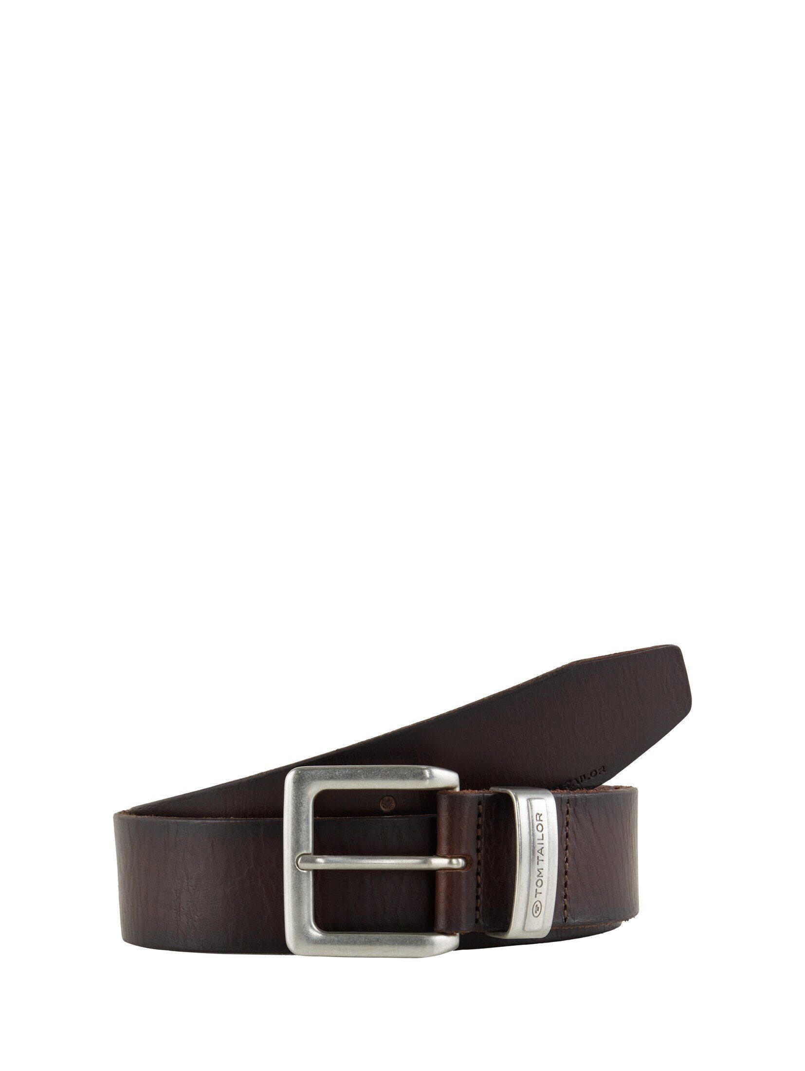 TOM TAILOR Ledergürtel Belts TTJACOB Ledergürtel mit eckiger Dornschließe
