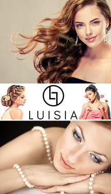 LUISIA® Perlenkette Collier mit großem Anhänger und Kristallen von Swarovski® - Zauberhafte Halskette Brautschmuck (1-tlg., inkl. Schmuckbox)