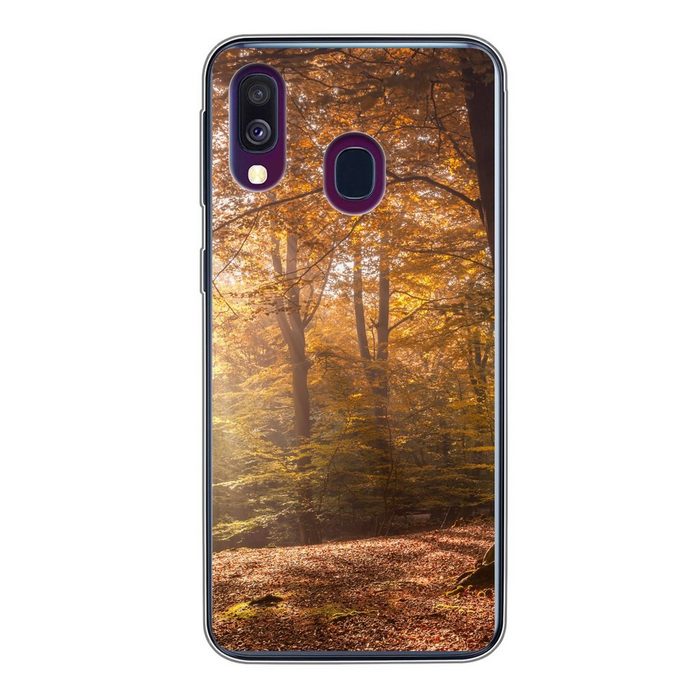 MuchoWow Handyhülle Bäume - Herbst - Orange Handyhülle Samsung Galaxy A40 Smartphone-Bumper Print Handy