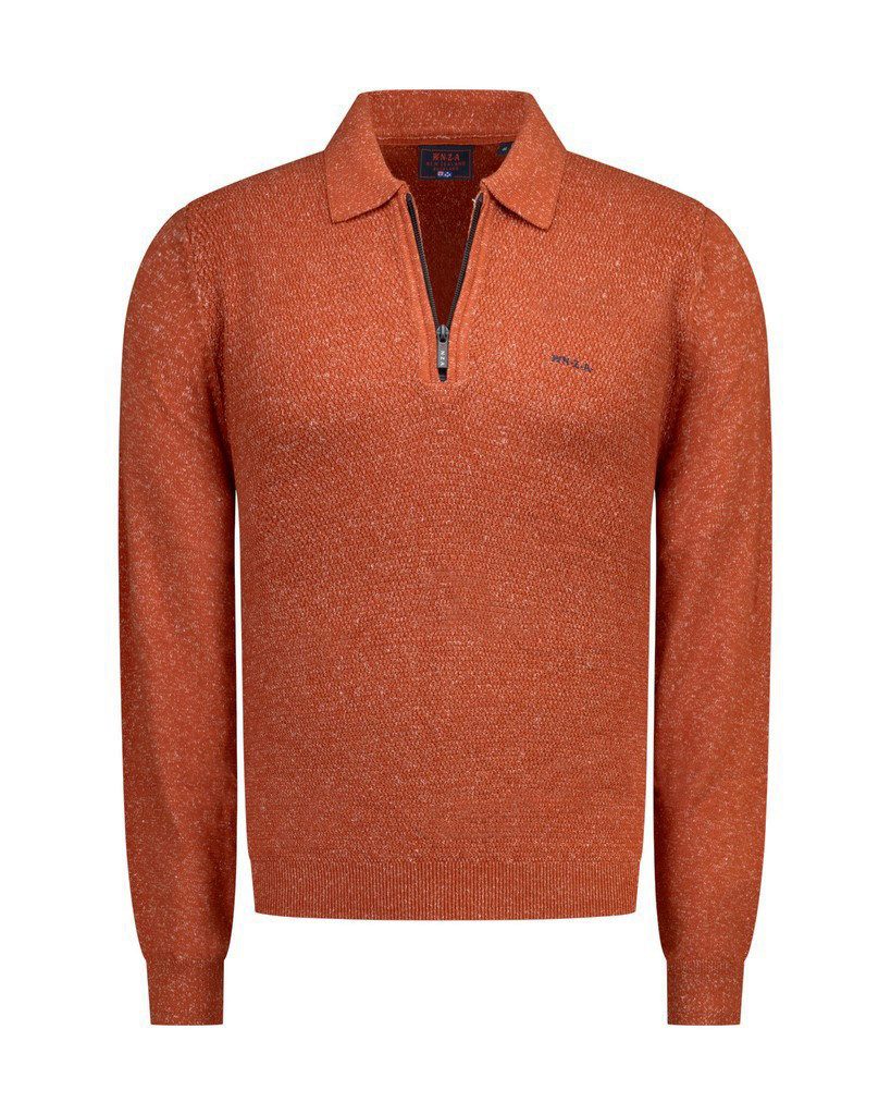 New Zealand Auckland Strickpullover New Zealand Auckland Pullover Polokragen – Rostorange (1-tlg)