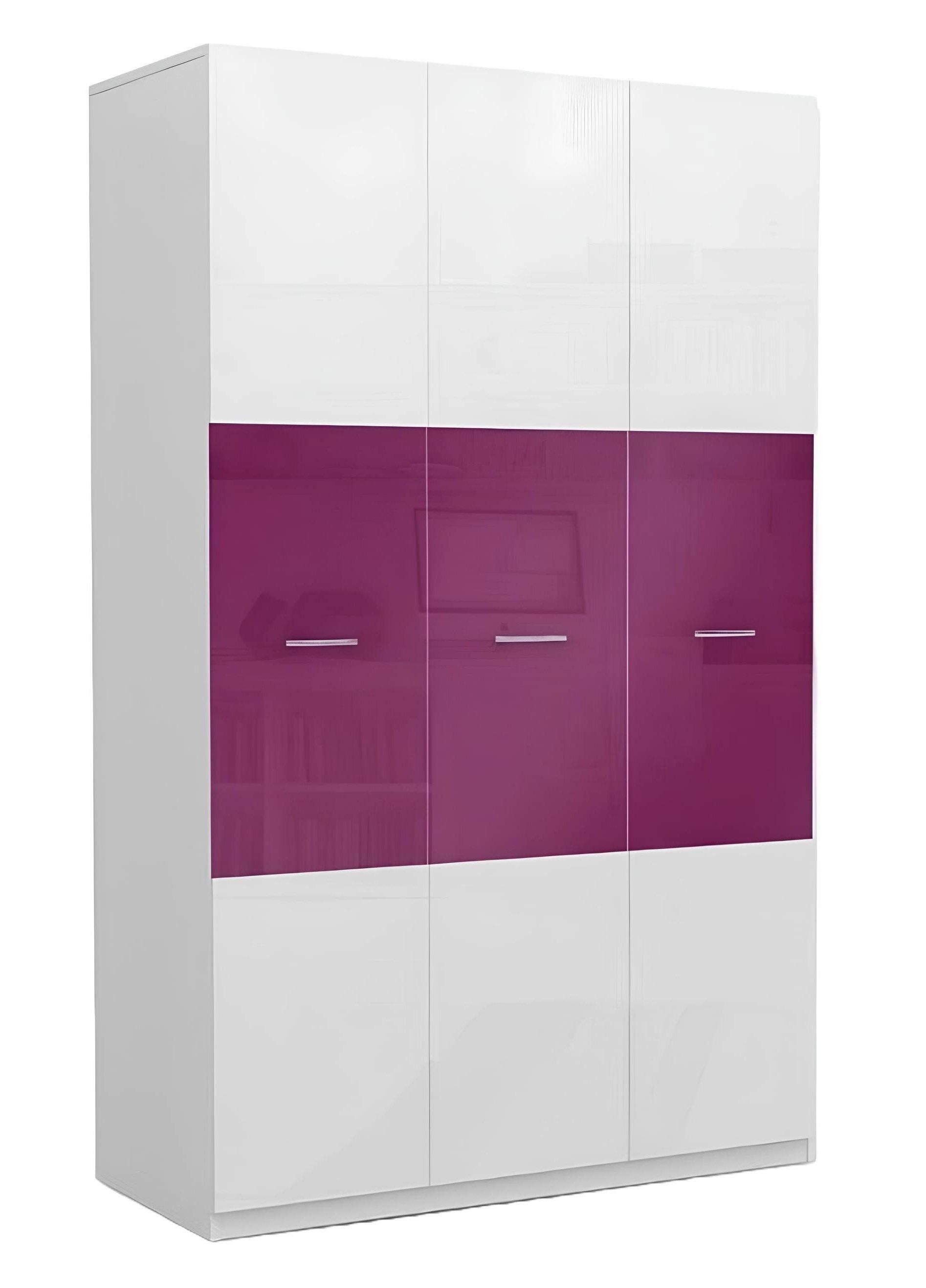Xlmoebel Kinderkleiderschrank Lila Schrank aus Holz mit Hochglanz-Oberfläche für das Kinderzimmer (Kleiderschrank) Hergestellt in Europa