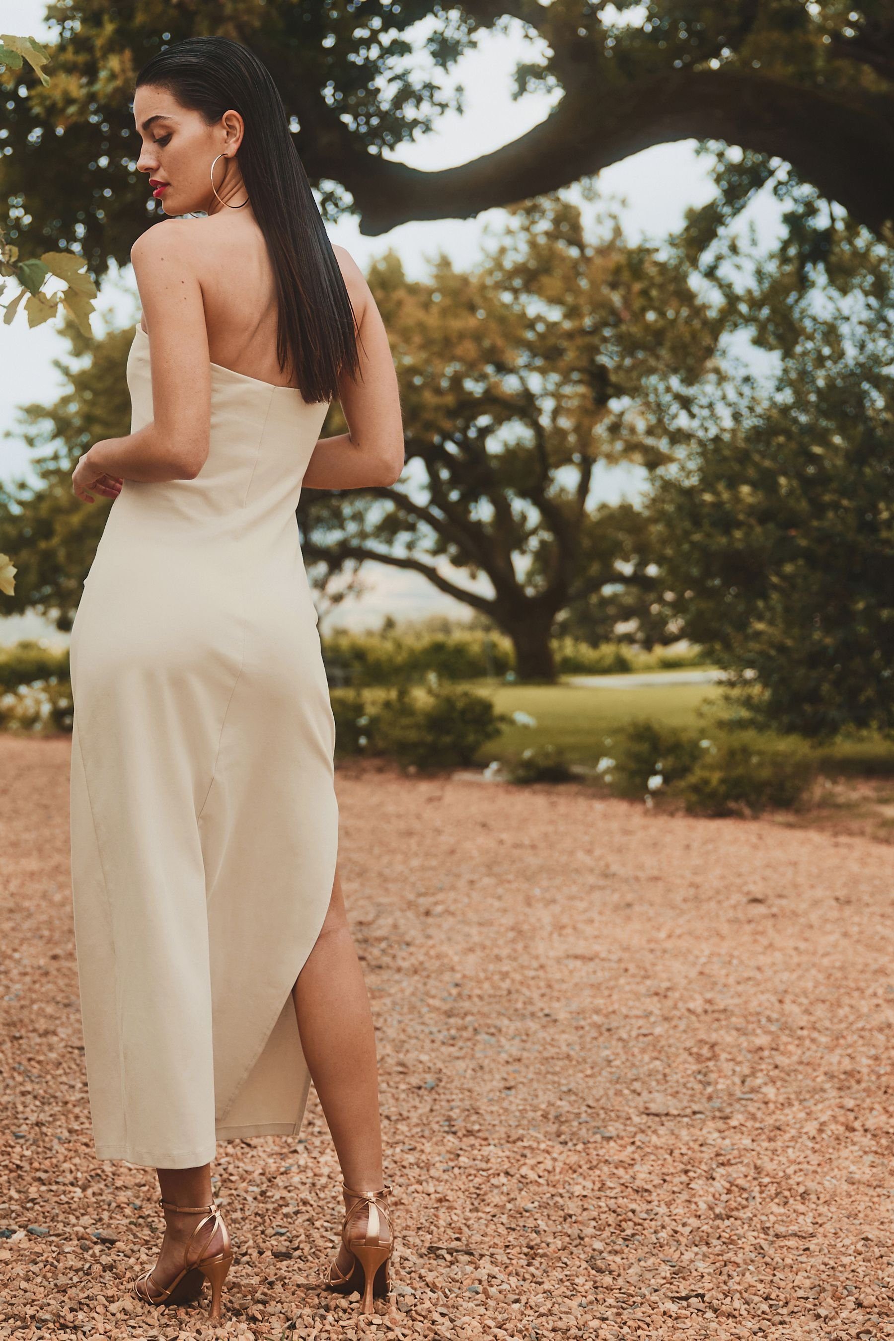 Next Bandeaukleid Strukturiertes Bandeau-Midikleid (1-tlg) günstig online kaufen