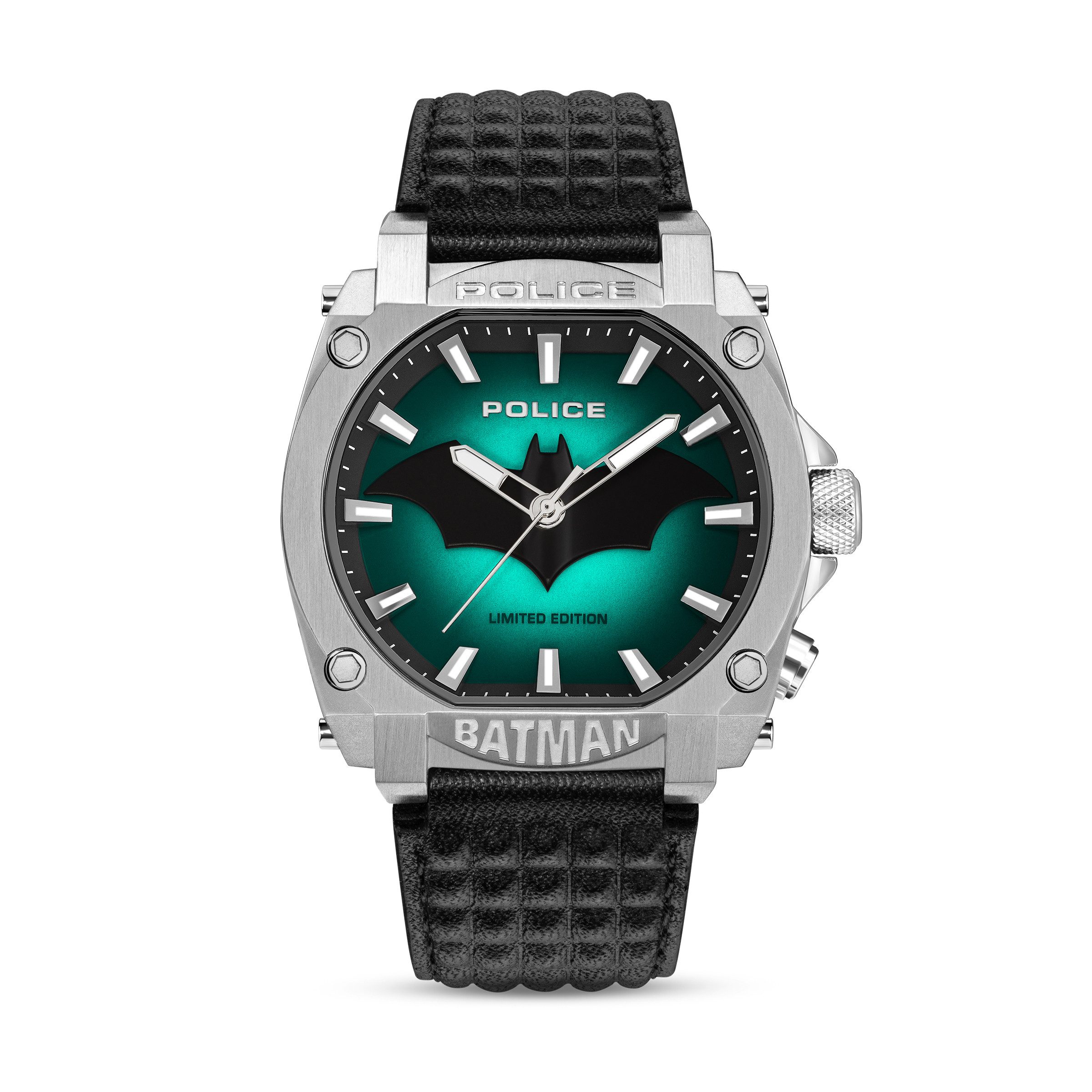 Police Quarzuhr Batman PEWGD0022603, Armbanduhr, Herrenuhr, Lederarmband, analog