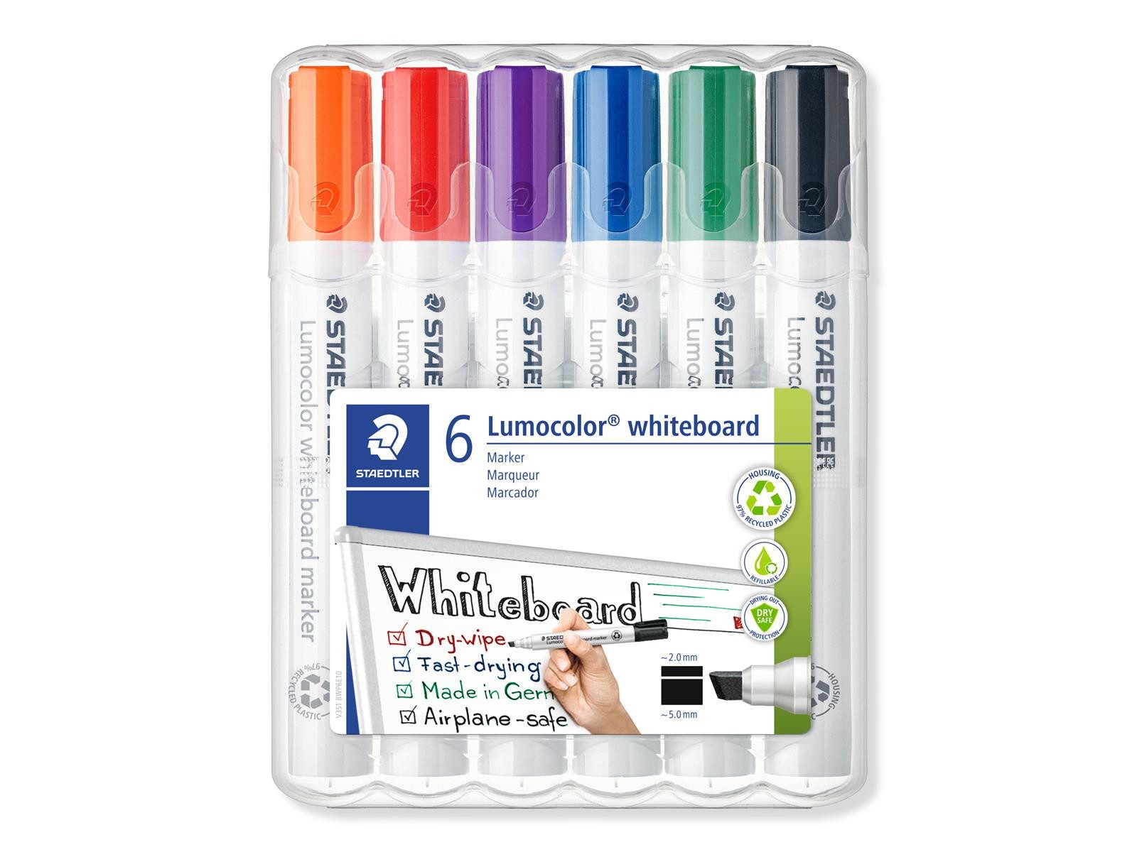 STAEDTLER Whiteboard Marker STAEDTLER Lumocolor Whiteboard-Marker - 2+5 mm - 6er Box