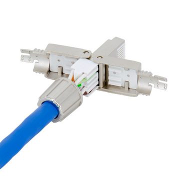 PremiumX 6x Netzwerkstecker Cat8 RJ45 Stecker LAN Netzwerk Werkzeuglos Netzwerk-Adapter