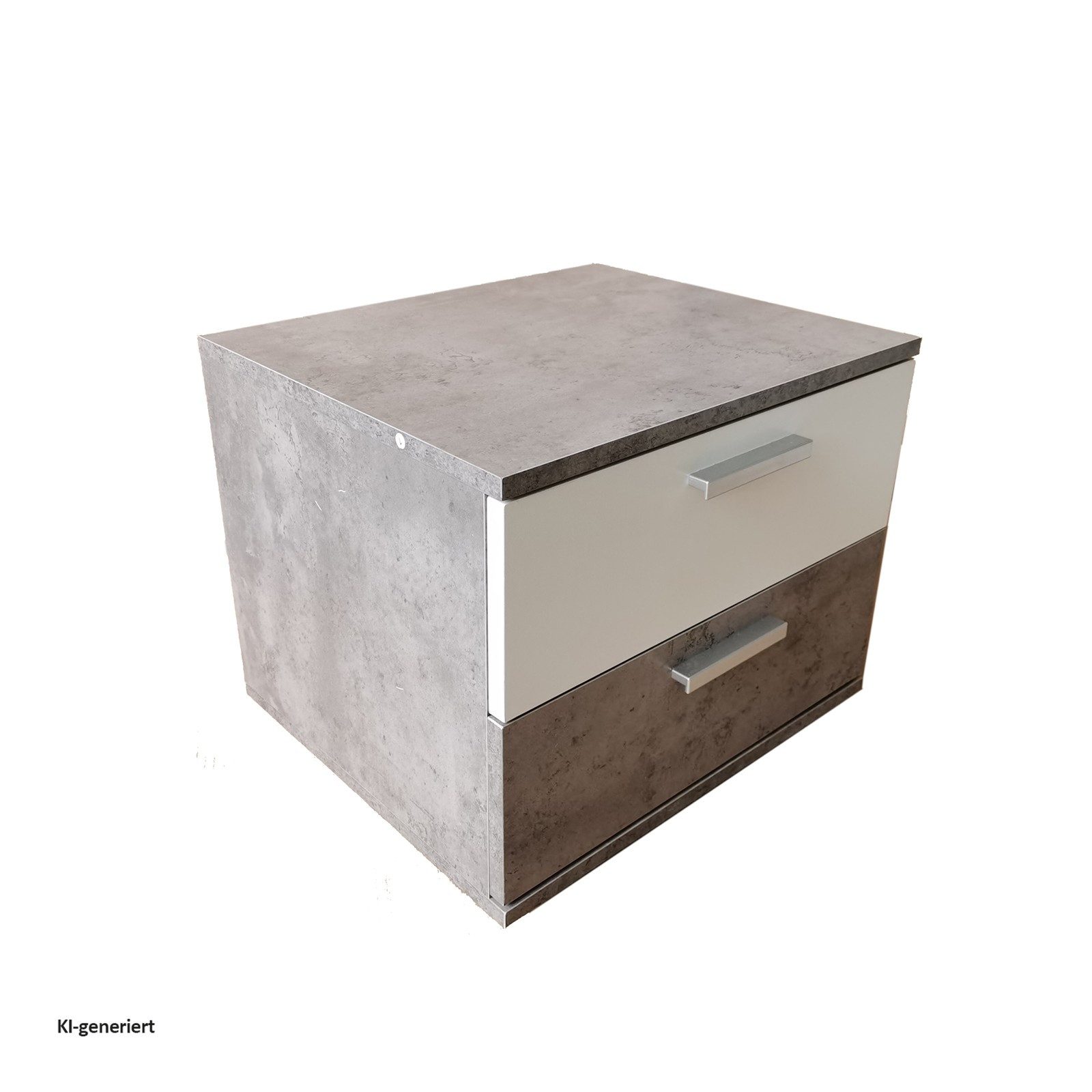 HTI-Line Nachtkommode Nachtschrank Nina mit zwei Schubladen (Stück, 1 St., 1 Nachtschrank), Nachttisch Nachtkommode Nachtkonsole – Bild 2 von 5