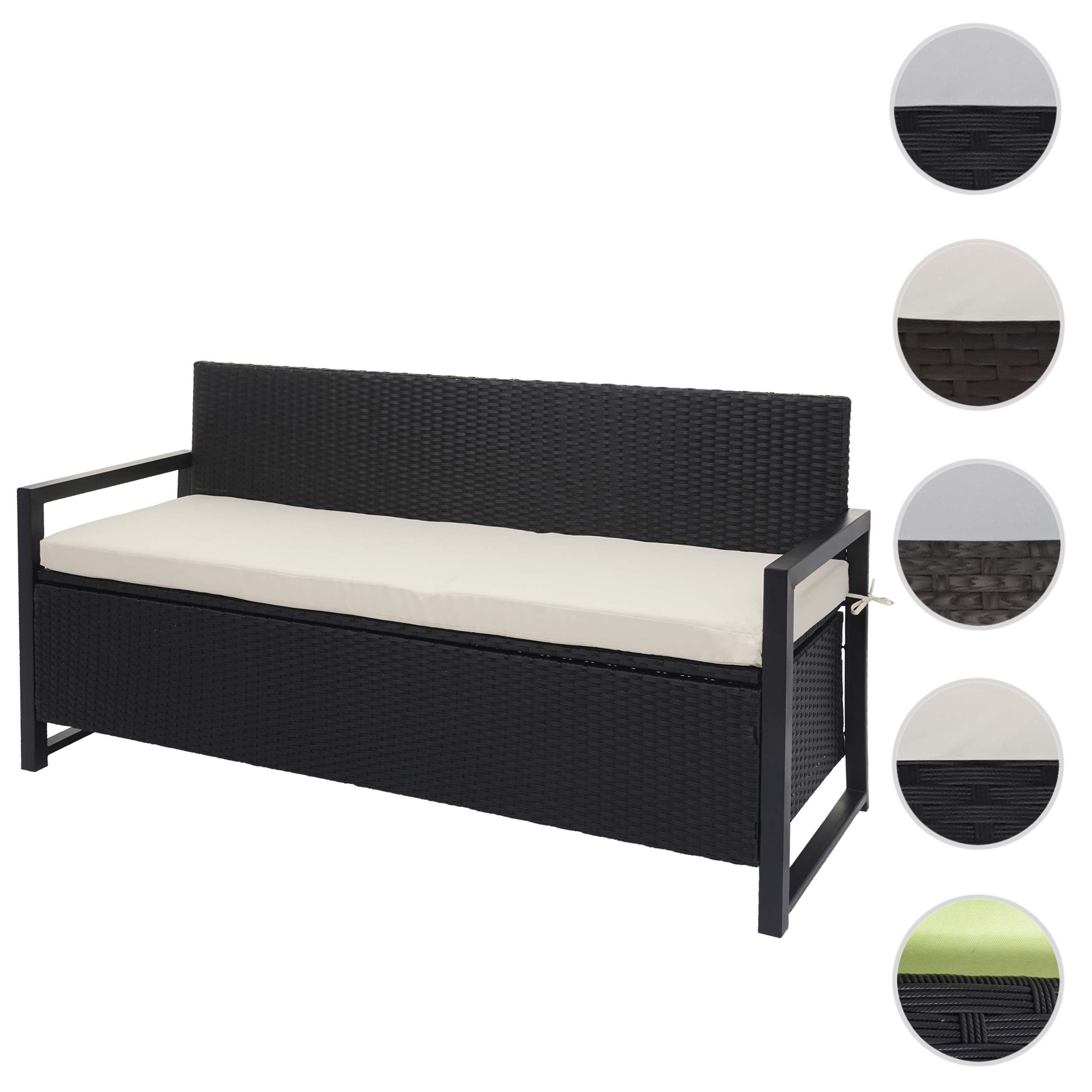 MCW Poly-Rattan 3er Sitzbank F39 anthrazit Kissen Creme günstig online kaufen