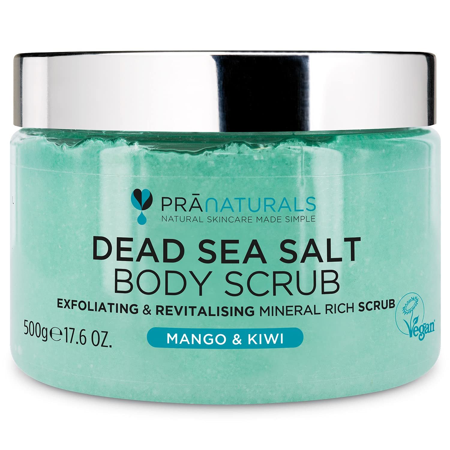PraNaturals Salzpeeling Feuchtigkeitsspendend & pflegend, Natürlichen Ölen & Mineralstoffen, Peeling mit 100 % Bio- Salz aus dem Toten Meer