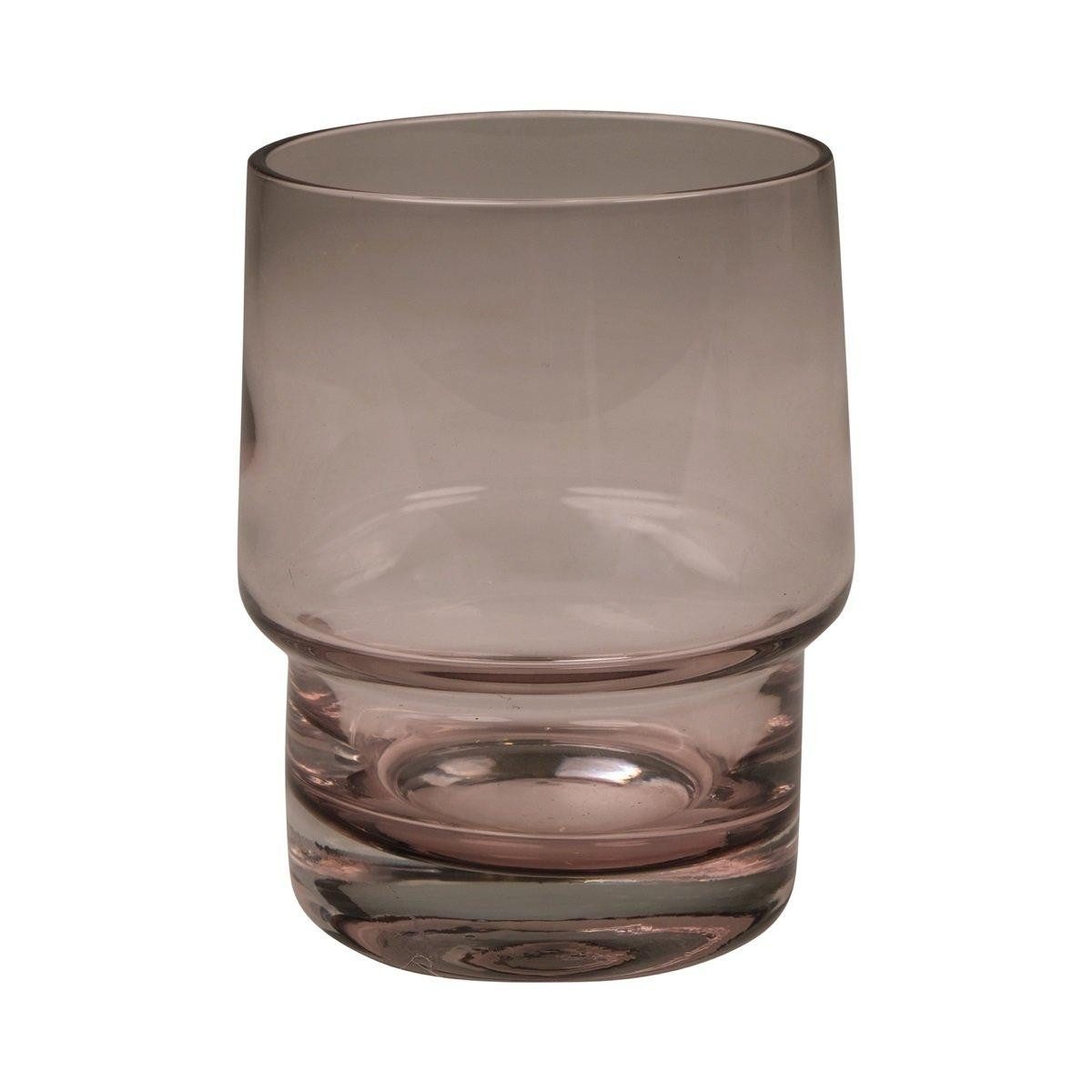 INNA-Glas Kerzenhalter Teelichthalter DANERIS aus Glas, violett-klar, 10cm, Ø8cm