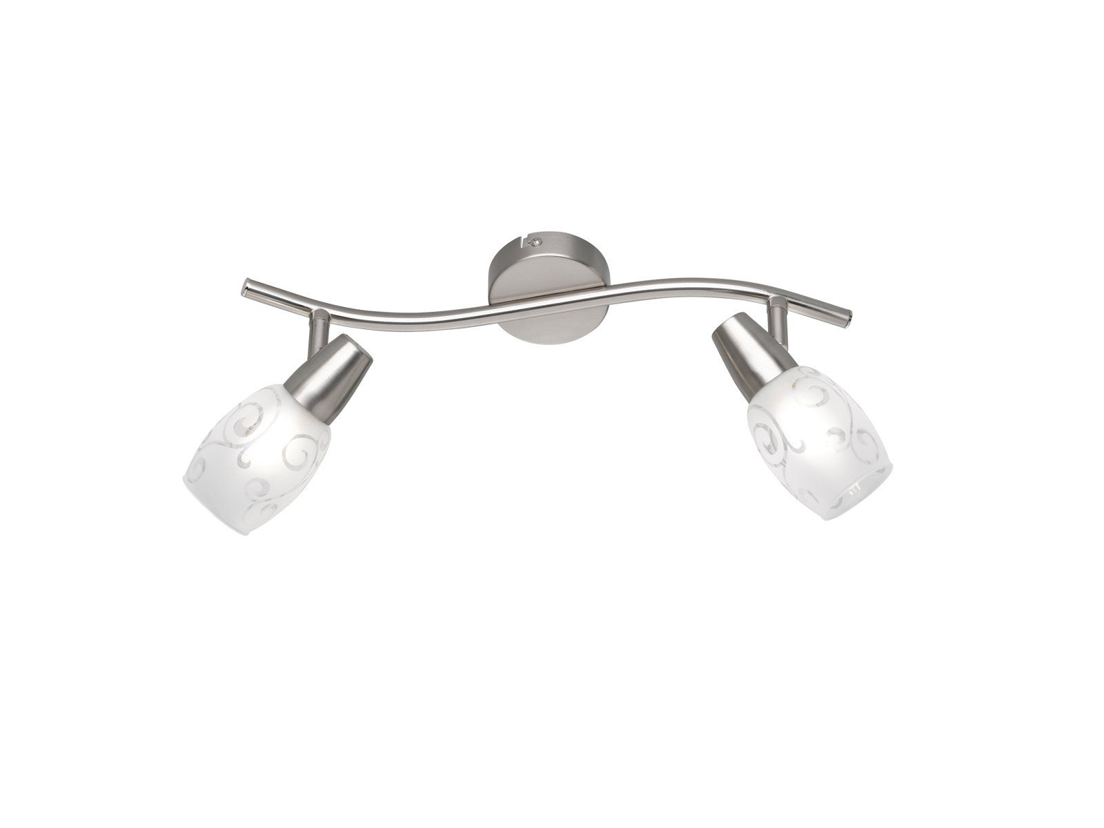 Reality Leuchten LED Deckenstrahler, Dimmfunktion, LED wechselbar, Warmweiß, innen, Designklassiker Deckenleuchte 2-flammig Glas Lampenschirm