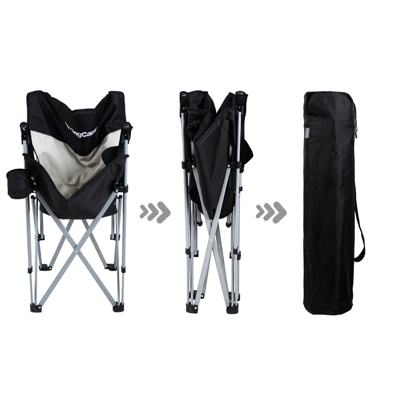 KingCamp Campingstuhl Comfort Campingstuhl mit Armlehne - XL Klapp Sesse