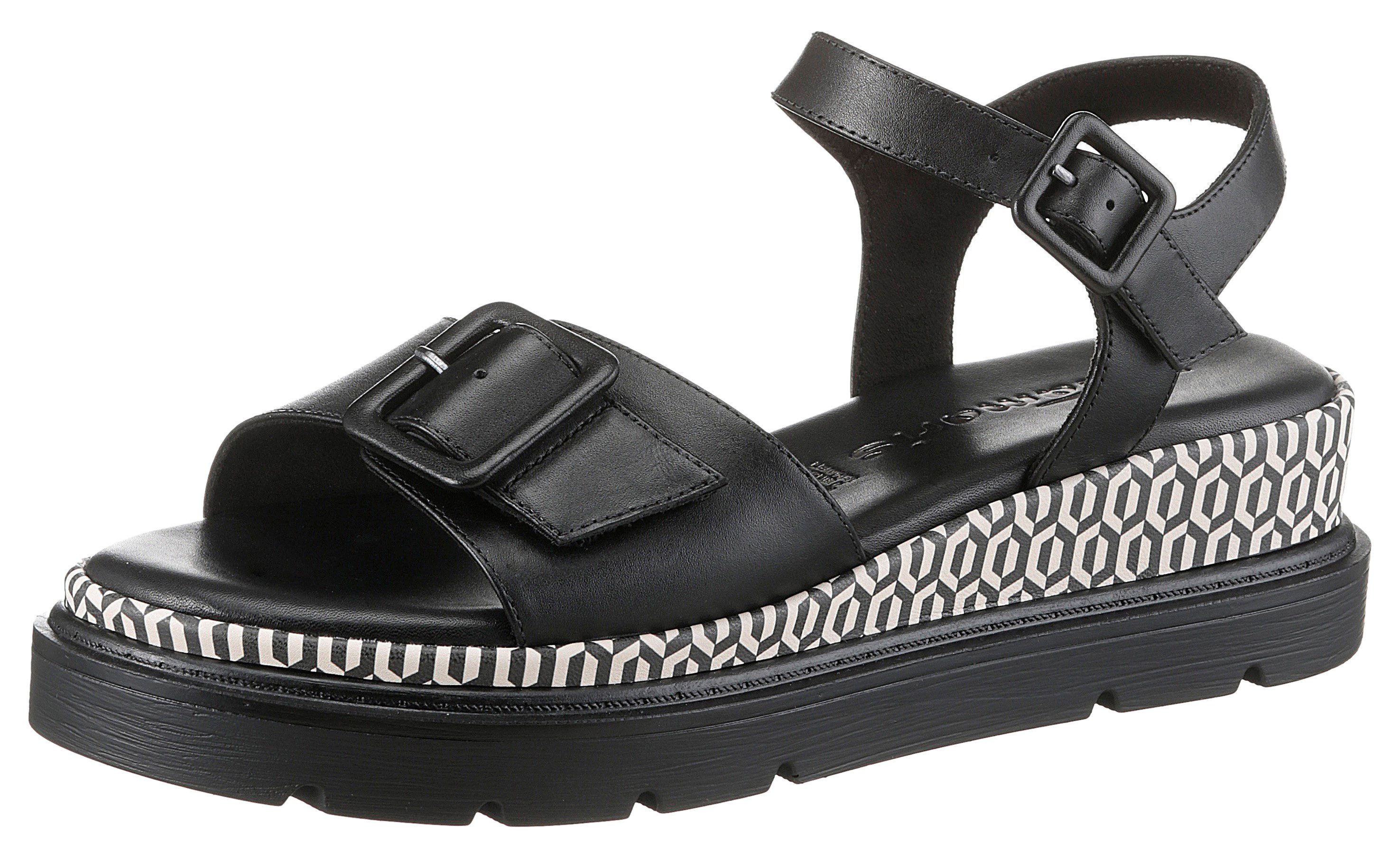 Tamaris Keilsandalette, Riemchensandale, Sommerschuh mit Muster günstig online kaufen