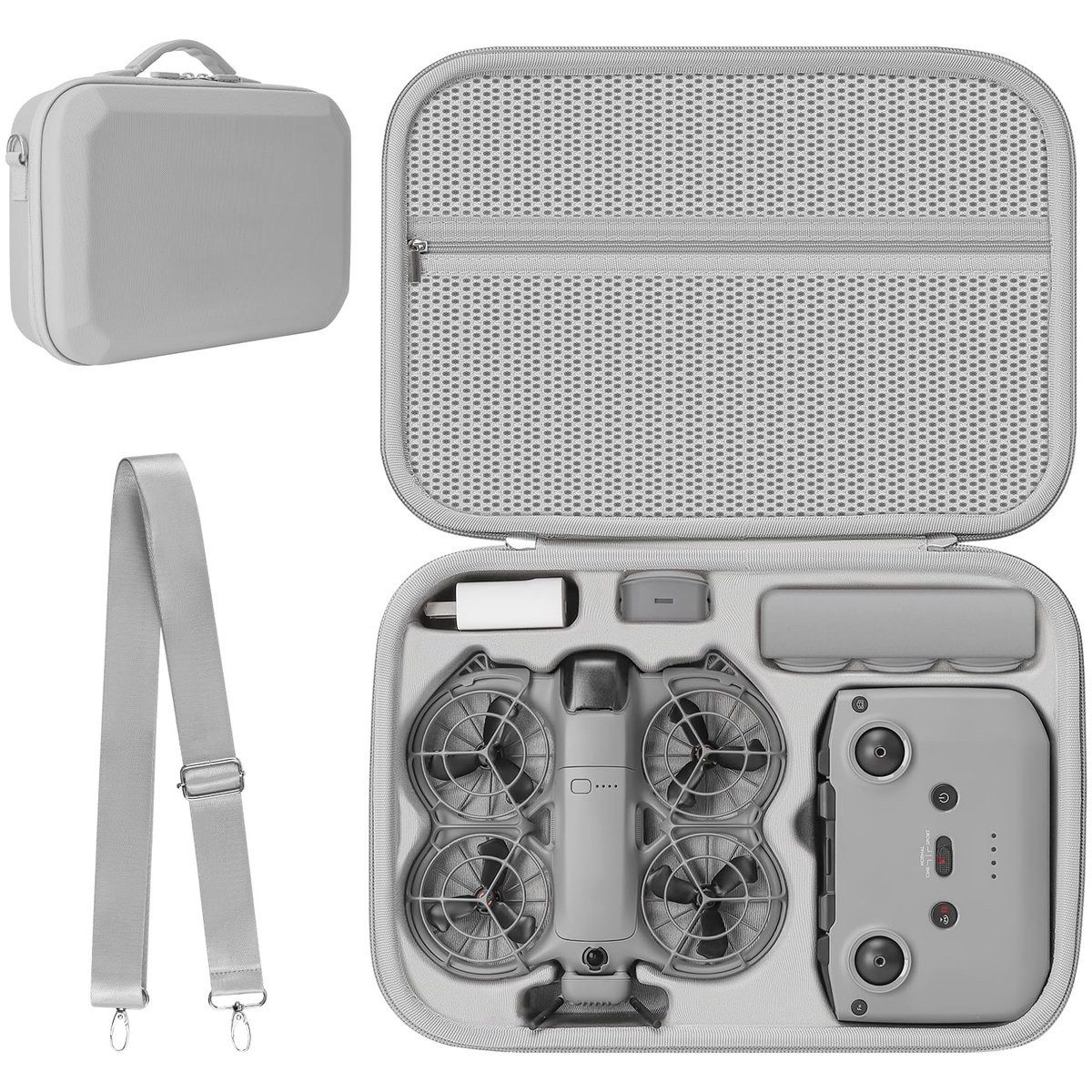 Kraftverdia Drohnen-Tasche Tasche für DJI Neo 2 Case, Fly More Combo & RC-N3 Zubehör