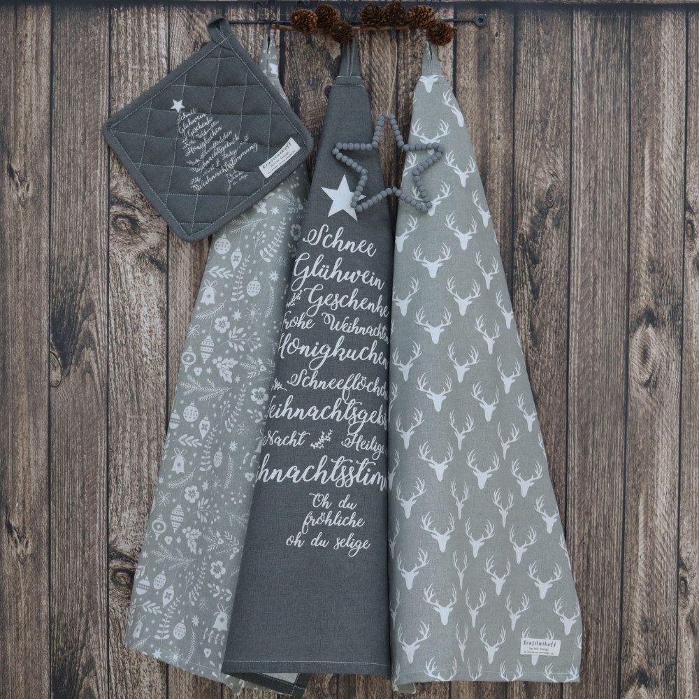 Krasilnikoff Geschirrtuch Krasilnikoff Geschirrtuch Deer Head Baumwolle 50x günstig online kaufen