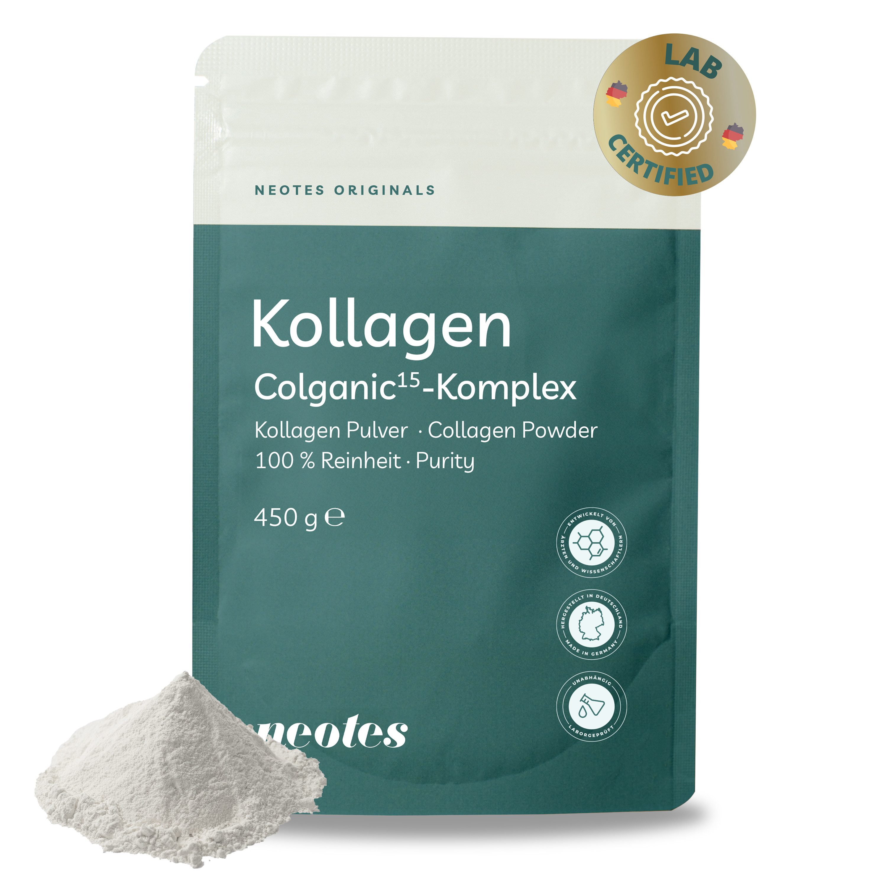neotes Kollagen Hydrolysat 100 % Reinheit 450 g Pulver