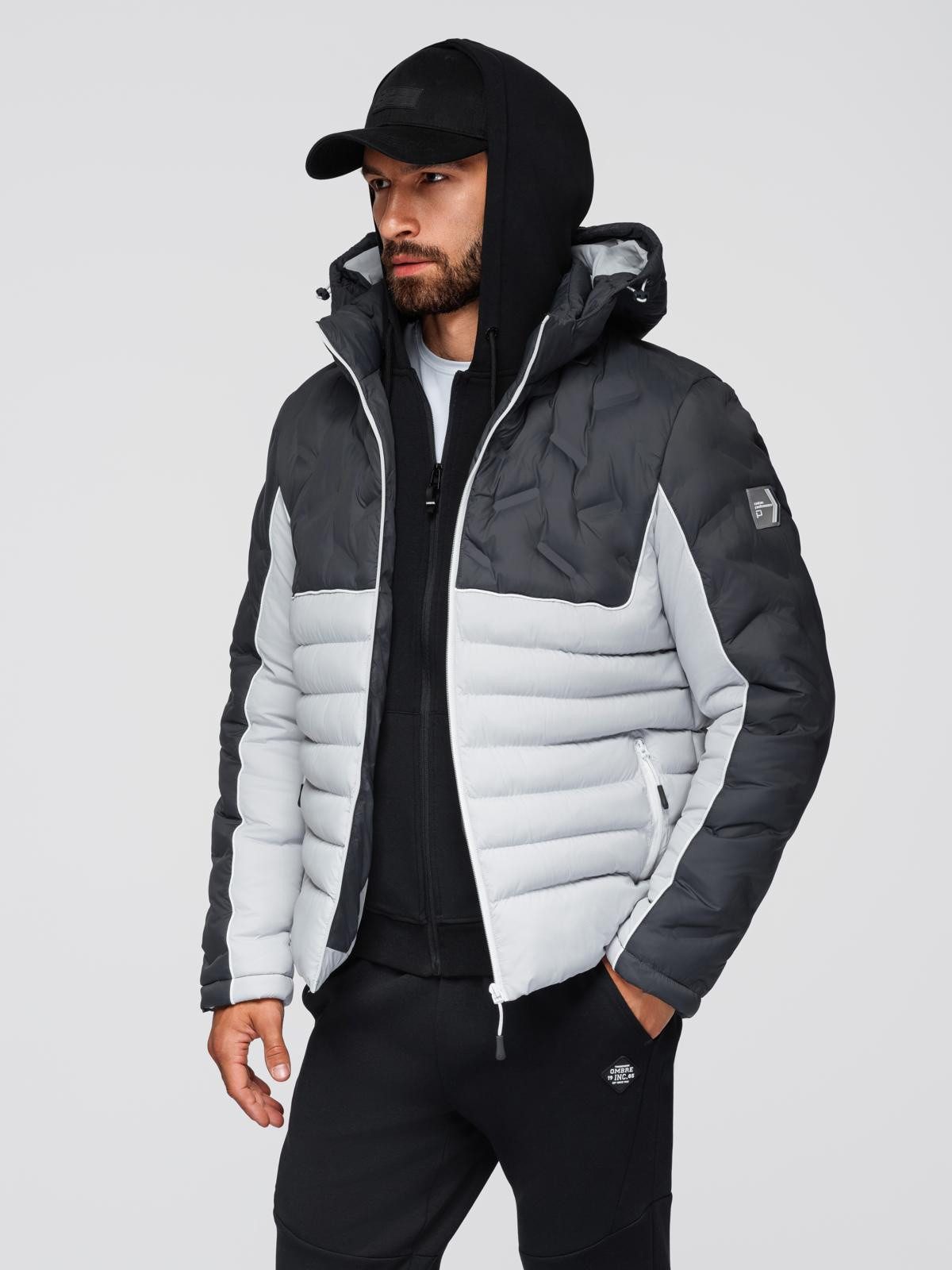 OMBRE Steppjacke Gesteppte Herrenjacke mit abnehmbarer Kapuze