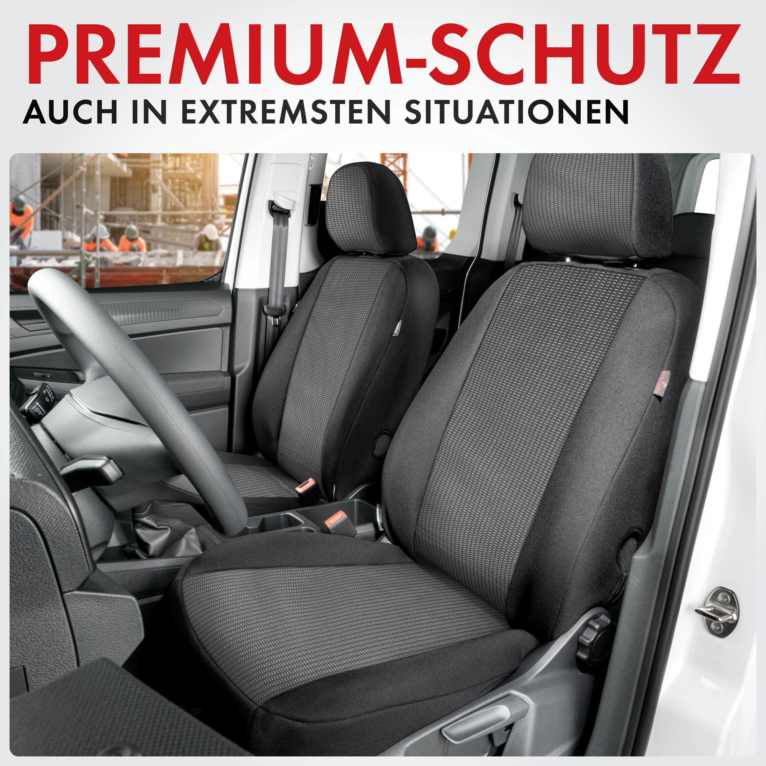 WALSER Autositzbezug Opel Vivaro, 1 Doppelbankbezug vorne, 2 Kopfstützenbezüge, 6-tlg.