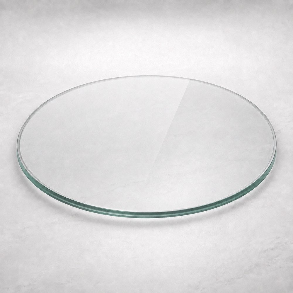 LebensWohnArt Tischplatte Glasplatte TERRY 70cm Rund 8mm gehärtetes Glas